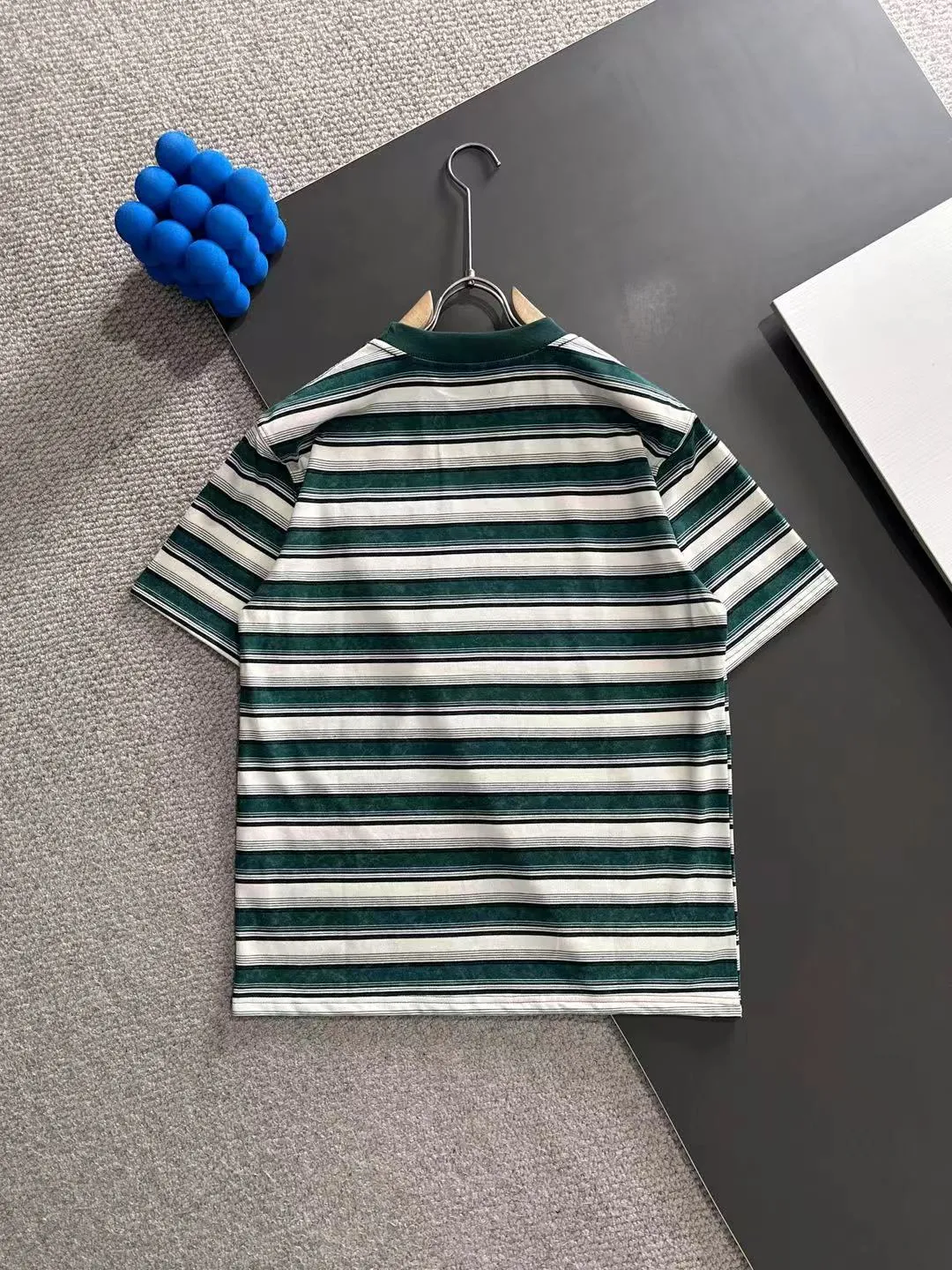 🅿️270 shipped next day DIOR Dior 2025 spring and summer new high quality launch of double yarn pure cotton striped fabric short-sleeved personalized exclusive style will not deform or shrink after being soaked in water SIZE: M-3XL