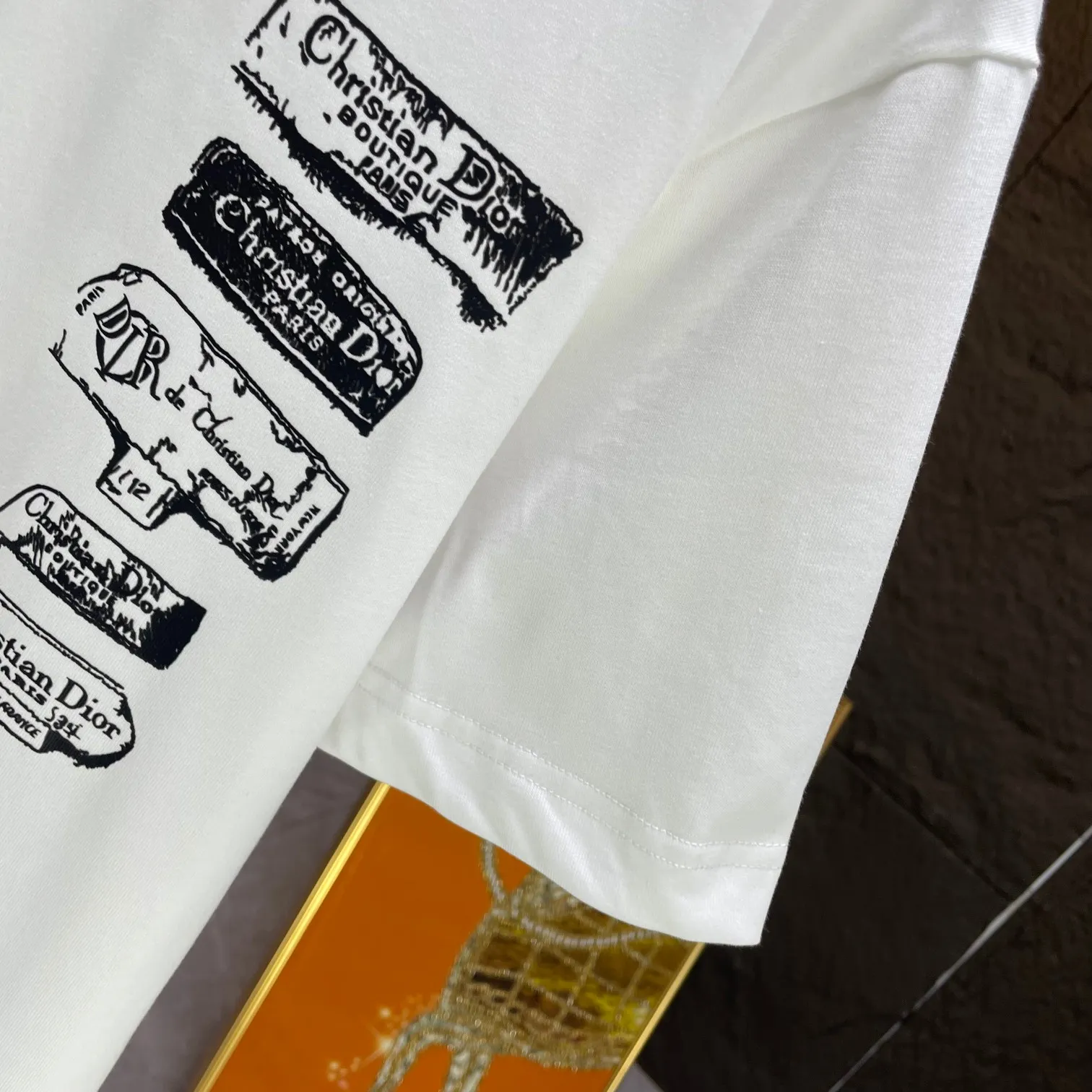 🅿️170 Dio* Dior* 2025 spring and summer new short-sleeved T-shirt Heavy cotton letter pattern printing Color: Black White Mint Green Size: S M L XL XXL