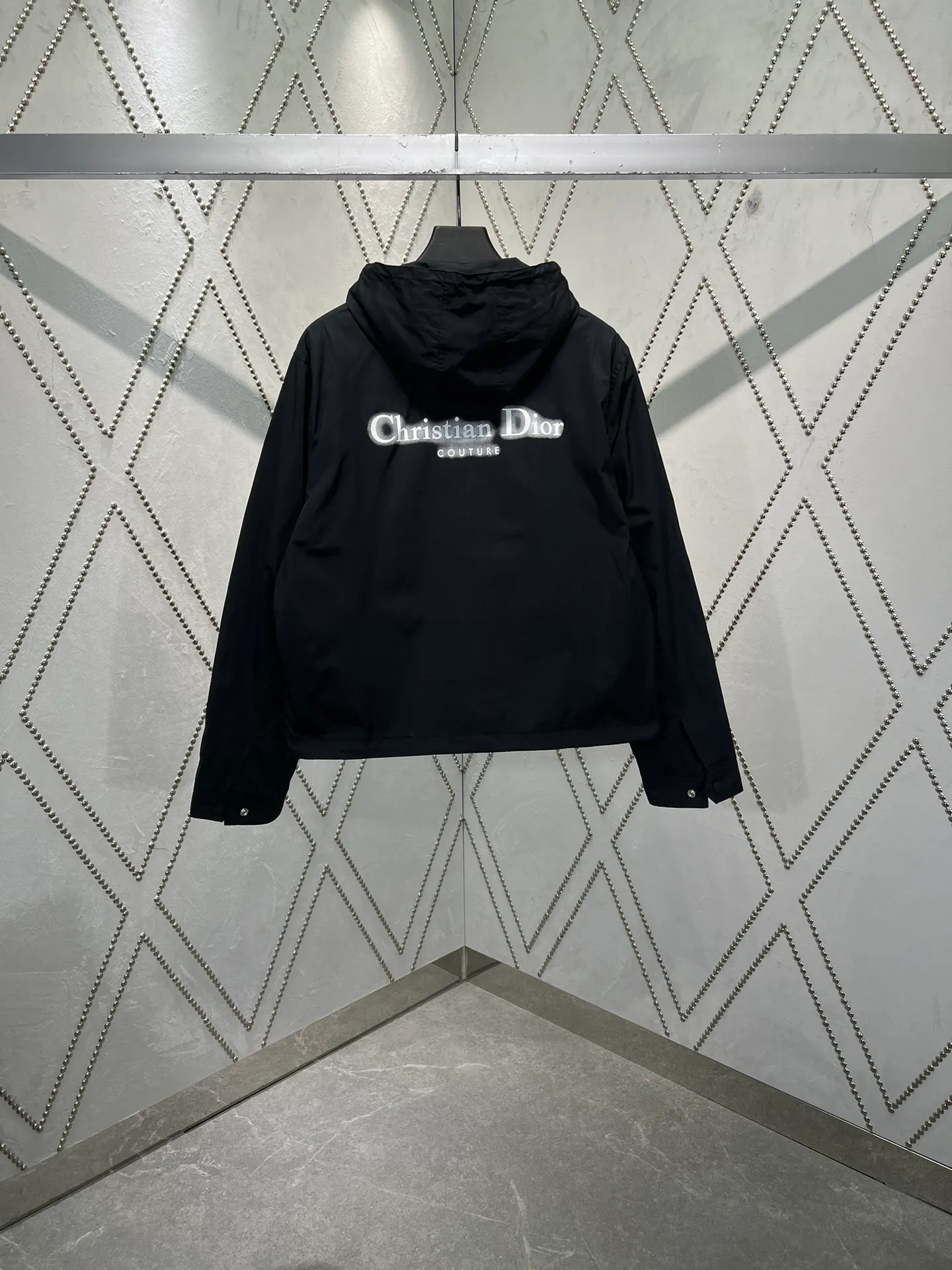 🅿️640 Dior 25ss new solid color logo printed hooded zipper long-sleeved jacket! Size: S.M.L.XL.