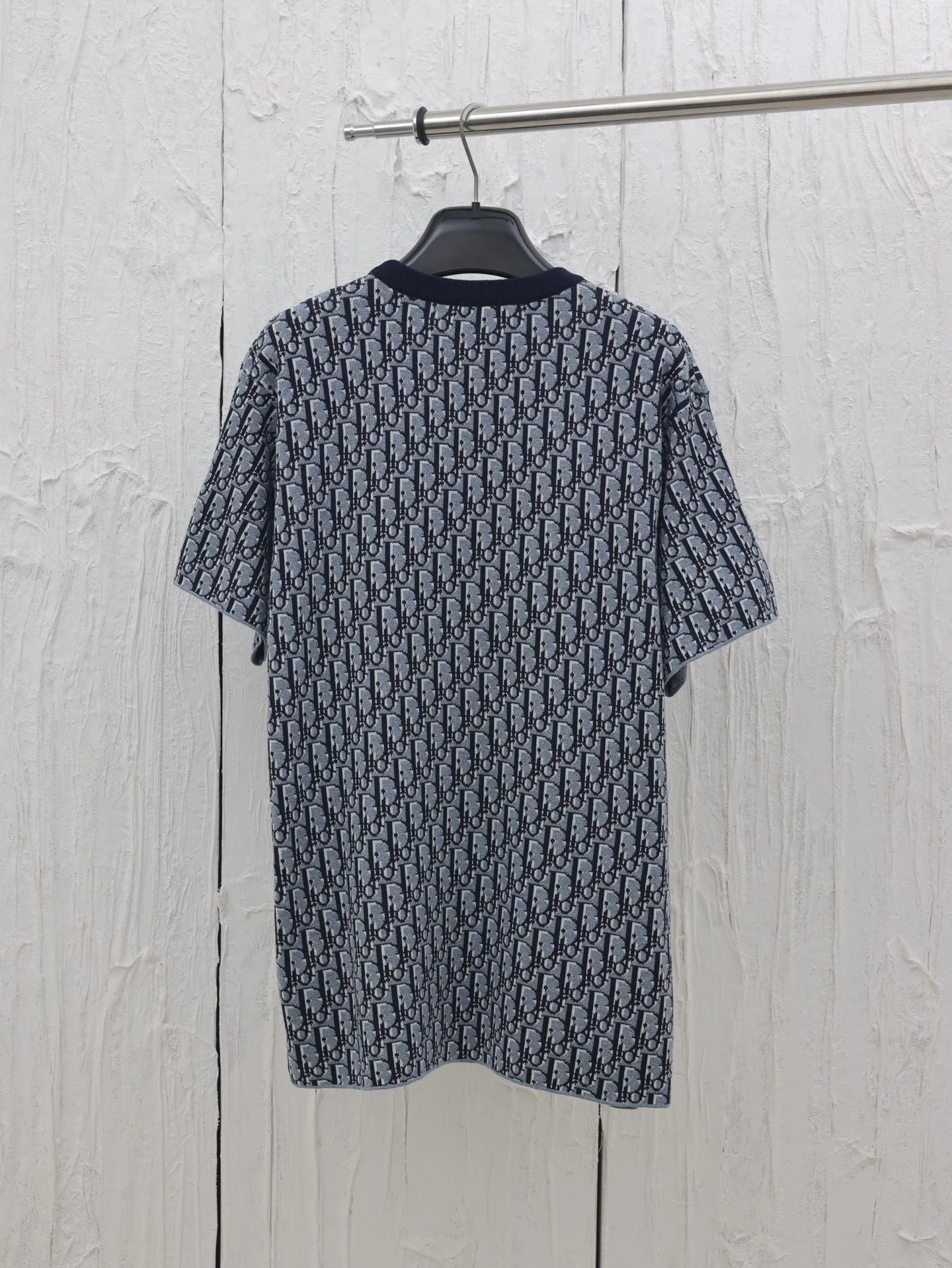 🅿️470 Dio*/Dior 25Ss new jacquard letter sweater. This sweater is decorated with classic Oblique print. Crafted from gray, blue and black cotton jacquard in a straight fit with ribbed detailing. Can be matched with various styles to show your personality Size: S/M/L/XL