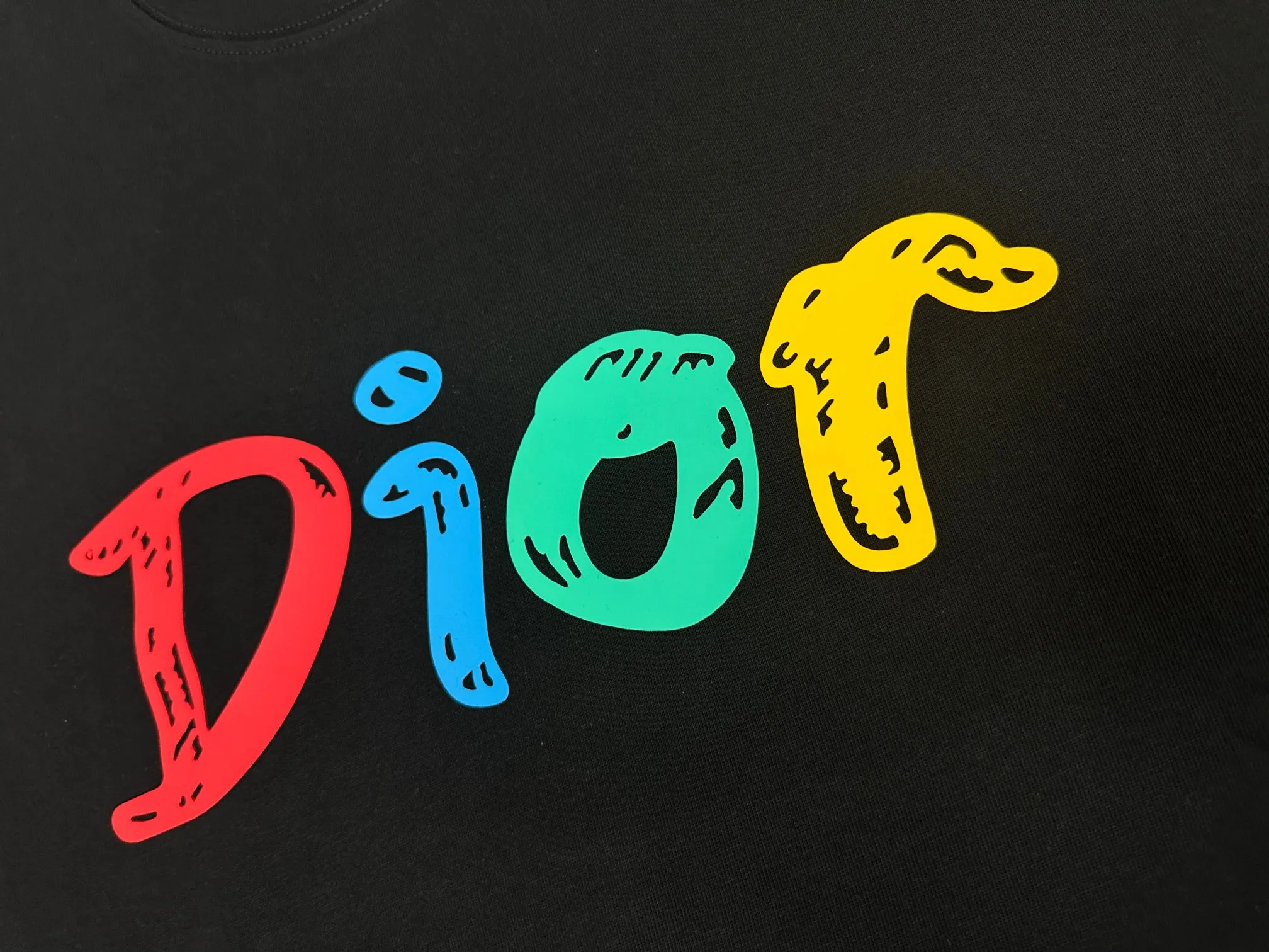 🅿️180 Dio* Dior 2025 spring and summer new style Classic colorful letters thick plate three-dimensional silicone technology Simple and elegant Customized double yarn plain cotton fabric Short-sleeved T-shirt Unisex Color: Black White Size: S (90-130 catties) M (120-150 catties) L (140-165 catties) XL (160-180 catties) XXL (180-210 pounds)