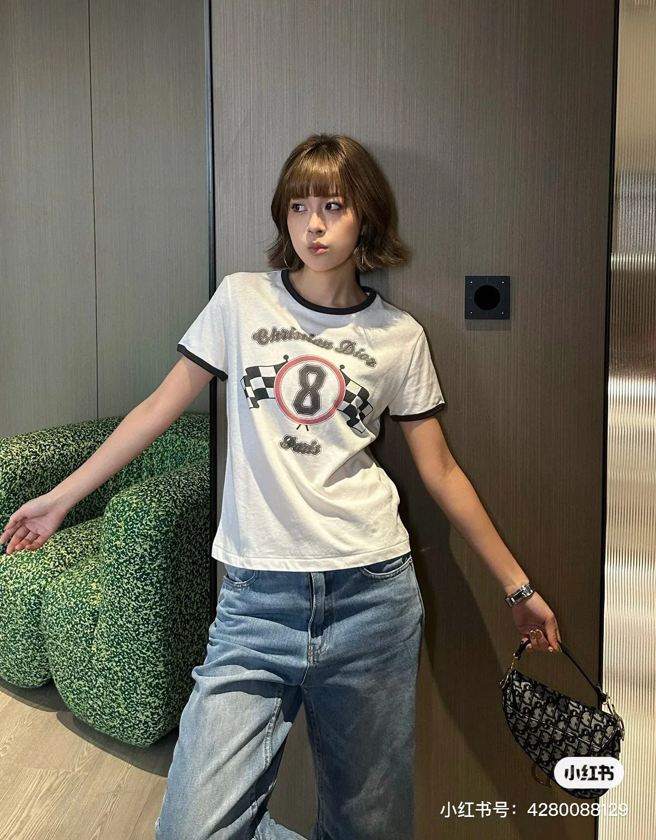 🅿️130 M251##Dior•🇫🇷25ss new linen printed thin short-sleeved T-shirt ✅✅✅Ready stock Focus on quality and feel free to compare Size: S M L Color: White