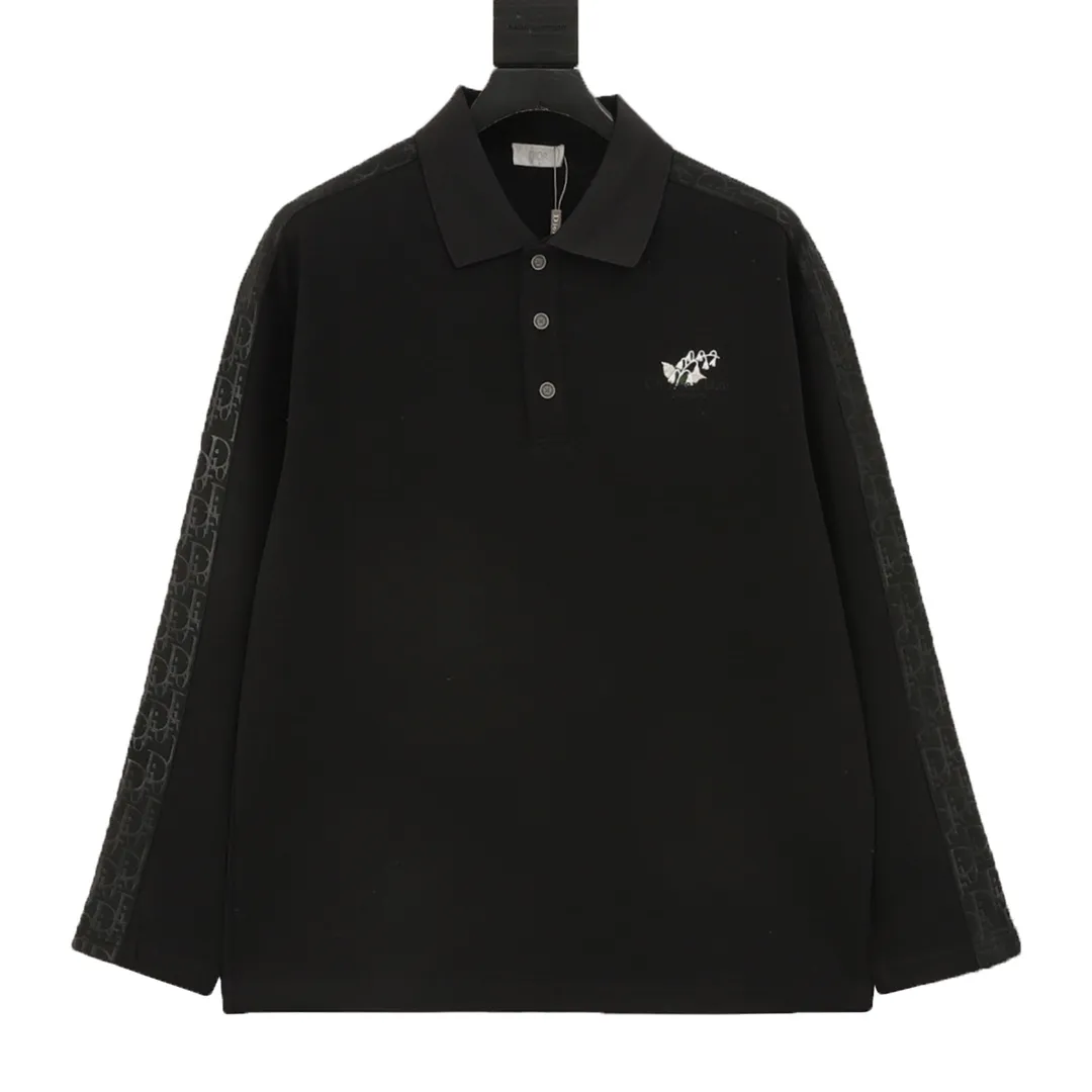 🅿️380 DIOR/Dior webbing embroidered lapel long-sleeved polo shirt is made of customized fabrics. DuPont Sorona material is added, which is skin-friendly, long-lasting antibacterial, anti-mite, and more washable. The cotton thread has been repeatedly processed to remove inferior coarse fibers and impurities, leaving only high-quality cotton fibers, making the fabric more advanced and classy. Environmentally friendly polishing enzyme technology gives the fabric a clean appearance and clear texture. Simple and exquisite! Full of sense of ceremony! Simple and luxurious, full of design! It gives people a simple but not boring feeling, creating a low-key and unique personalized fashion! Fine workmanship, compare with the counters! A highly recognizable long-sleeved style with great upper body effect!!! Super versatile! Same style for men and women. Size：S-L