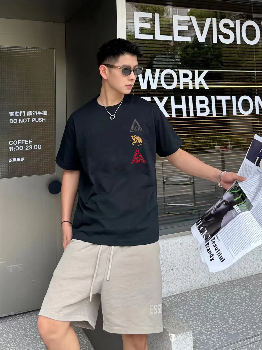 🅿️170 [DIOR Dior] 2025FW short-sleeved T-shirt LOGO printing High-end 26s double yarn 300g fabric Heavy fabric Customized frame ribbing in the same cylinder and dyeing Complete three standards Same style for men and women Color: Black White Size: S M L XL 2XL