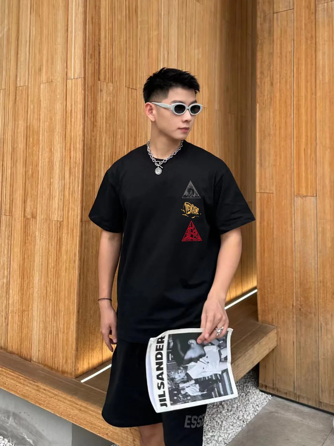 🅿️170 [DIOR Dior] 2025FW short-sleeved T-shirt LOGO printing High-end 26s double yarn 300g fabric Heavy fabric Customized frame ribbing in the same cylinder and dyeing Complete three standards Same style for men and women Color: Black White Size: S M L XL 2XL
