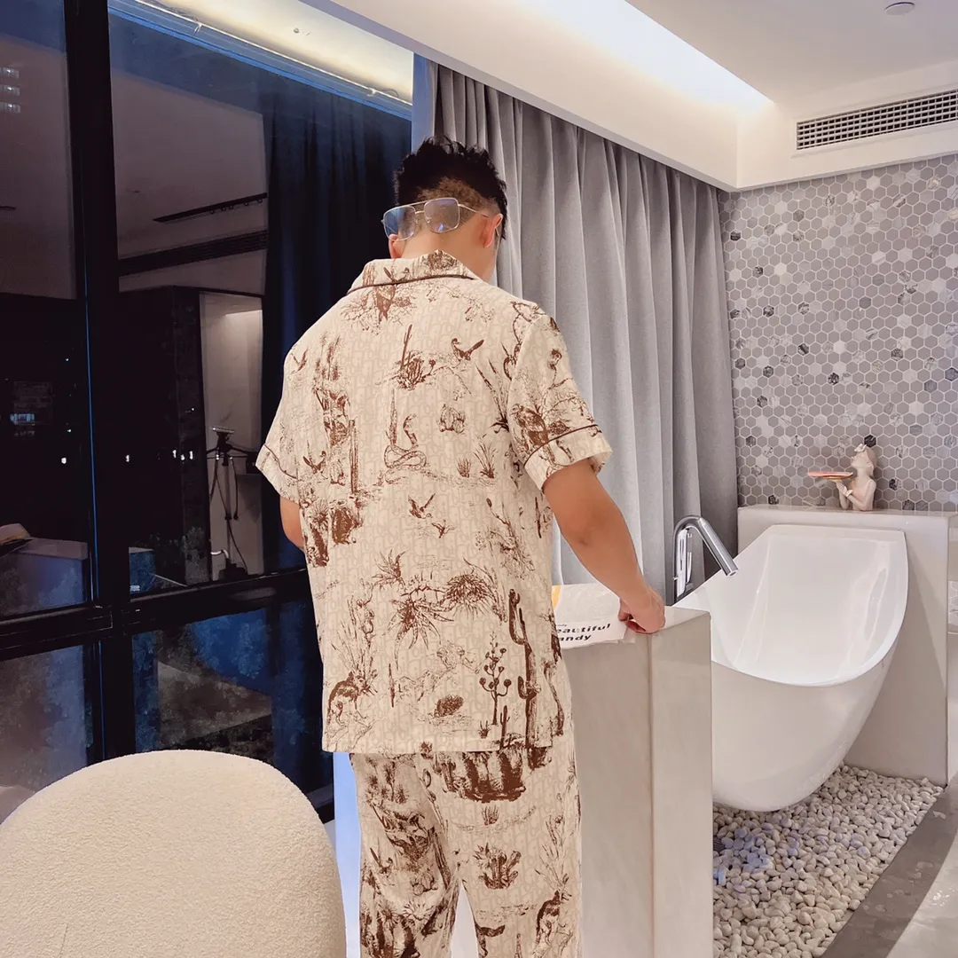 🅿️360 2024 DIOR Dior home wear, high-end Korean silk fabric, skin-friendly, soft and comfortable, couple size M～XXXL