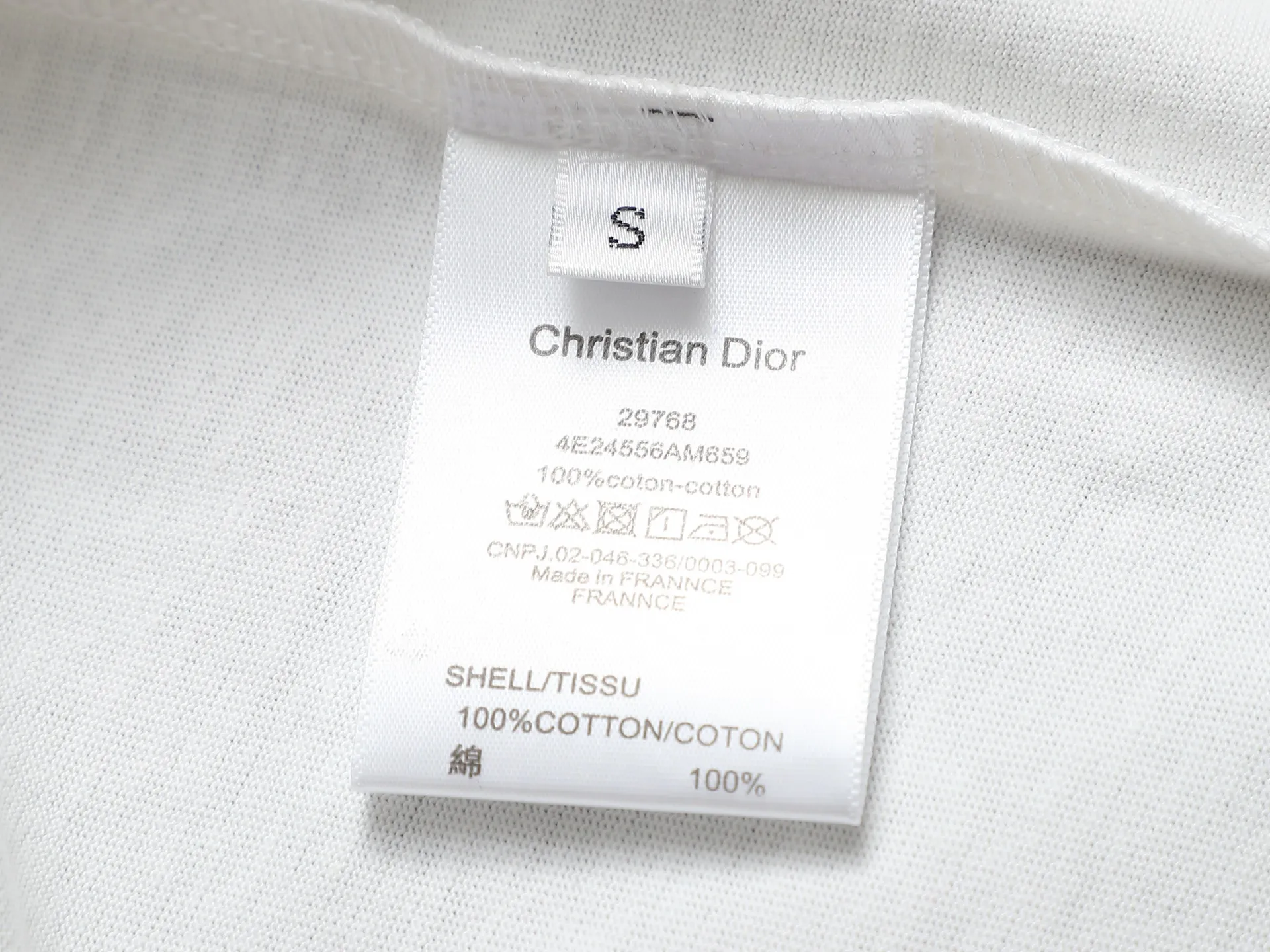 🅿️170 Dior Dijia 2024 new style, customized 270g double yarn pure cotton fabric, patch pocket letter logo, same style for men and women, short-sleeved T-shirt, color: black/white, size: XS-L