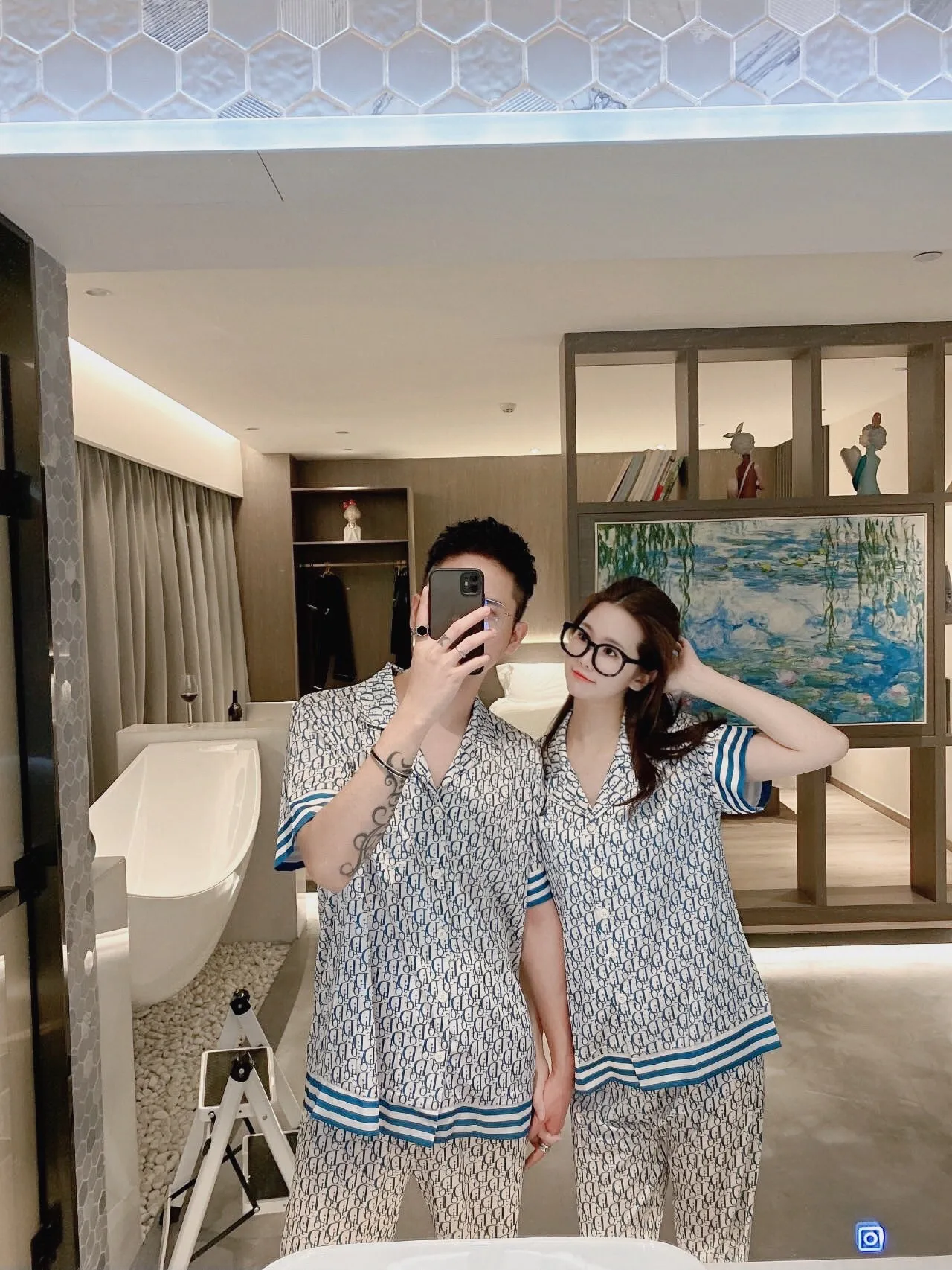 🅿️360 Dior home wear, high-definition Korean silk fabric, soft and comfortable on the skin, same style for men and women, women's size: XS～M, men's size: M～XXXL