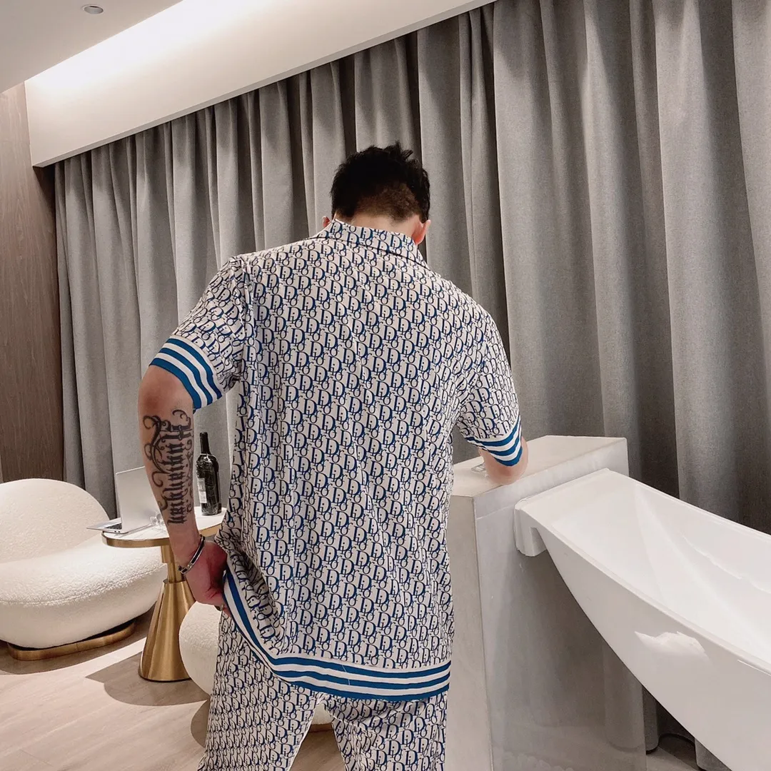 🅿️360 Dior home wear, high-definition Korean silk fabric, soft and comfortable on the skin, same style for men and women, women's size: XS～M, men's size: M～XXXL