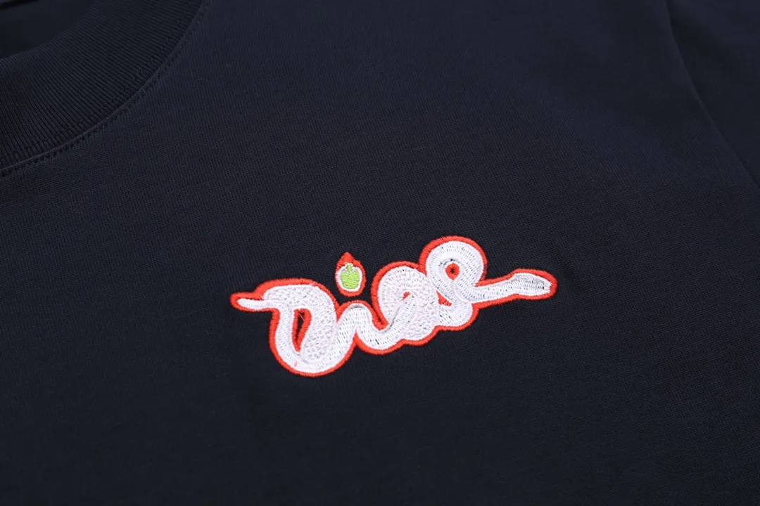 🅿️200 High-quality new DIOR-Dior-25 new Year of the Snake limited edition snake-shaped letter embroidery logo on the chest short-sleeved T-shirt Size: XS-L