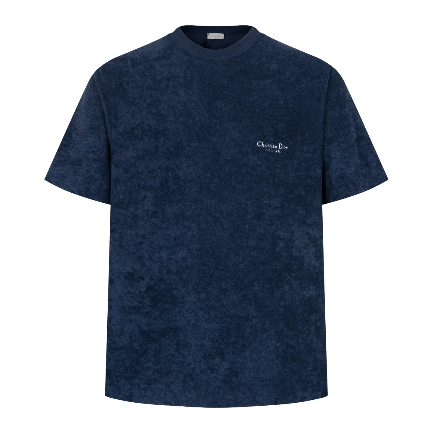 🅿️270 [Exclusive supply] CD letter slogan towel short sleeves (blue) This T-shirt is a new product of the 2025 autumn men's wear series to pay tribute to the heritage. Crafted from cotton terry fabrication, it's enhanced with a classic logo on the chest. The classic style pairs easily with any jeans or shorts from the collection. The fabric is made of pure combed cotton, which enhances resilience and fit; it has a three-dimensional coil structure on the surface, making it soft and moisture-absorbent. The fluffy coils on the outer layer provide breathability, and the inner layer is smooth and delicate; the texture of the terry fabric is used to simulate the touch of a towel. Add exquisite details to soft fabrics through embroidery to enhance the sense of luxury; the needle-stitch embroidery process has unique style and characteristics. The number of times the stitches are repeated highlights the layering and delicacy. Needle embroidery can achieve very fine details, and the work has a strong sense of line and three-dimensionality. Size:XS.S.M.L
