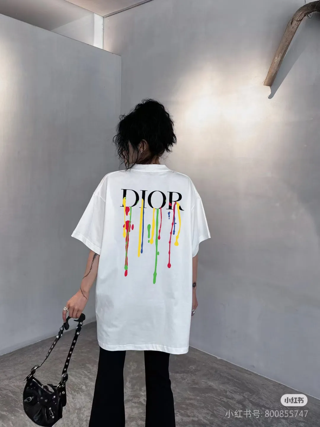 🅿️170 [DIOR Dior] 2025FW short-sleeved T-shirt LOGO printing High-end 26s double yarn 300g fabric Heavy fabric Customized frame ribbing in the same cylinder and dyeing Complete three standards Same style for men and women Color: Black White Size: S M L XL 2XL
