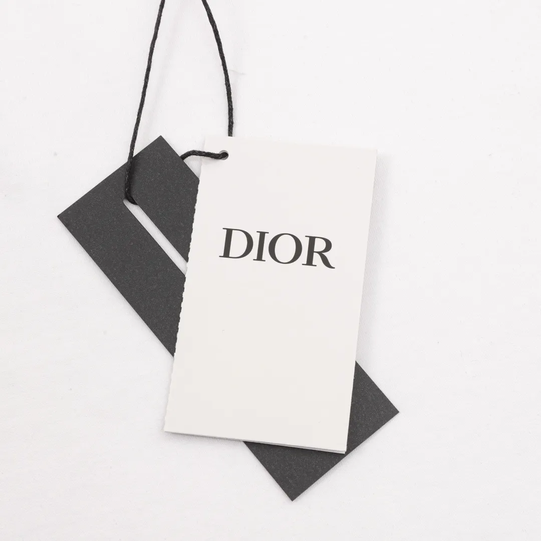 🅿️210 DIOR/Dior flocked archival letter printed short-sleeved T-shirt is woven with 24-count special compact cotton yarn. The weaving process requires high standards and requires the use of advanced looms and high-quality raw materials. Flocking printing is a special printing process that first uses an adhesive to stick fiber nap to the fabric, and then combines the fiber lint to the fabric. Size: XS-L