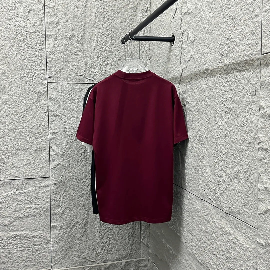 🅿️180 Dio*Dior* 2025 spring and summer style Classic letters 1947 embroidered personalized logo Customized double yarn plain cotton fabric Short-sleeved T-shirt Uniform for men and women Color: Angora red black white light blue Size: S (90-130 catties) M (120-150 catties) L (140-165 catties) XL (160-180 pounds) XXL (180-210 pounds)
