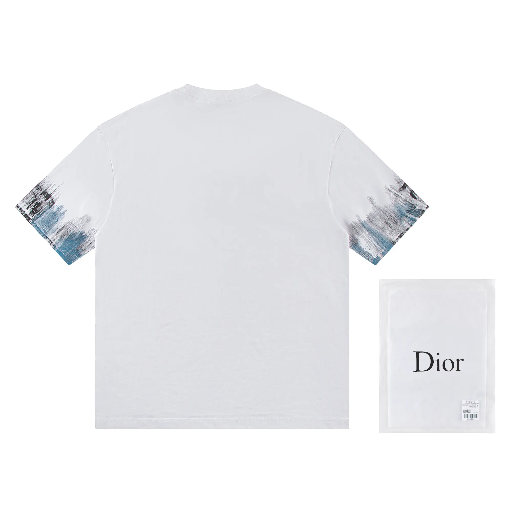🅿️160 Dior*2025 latest hand-painted short-sleeved material: high version 300g double yarn combed cotton Size: S M L XL Color: black white Style number: W2554