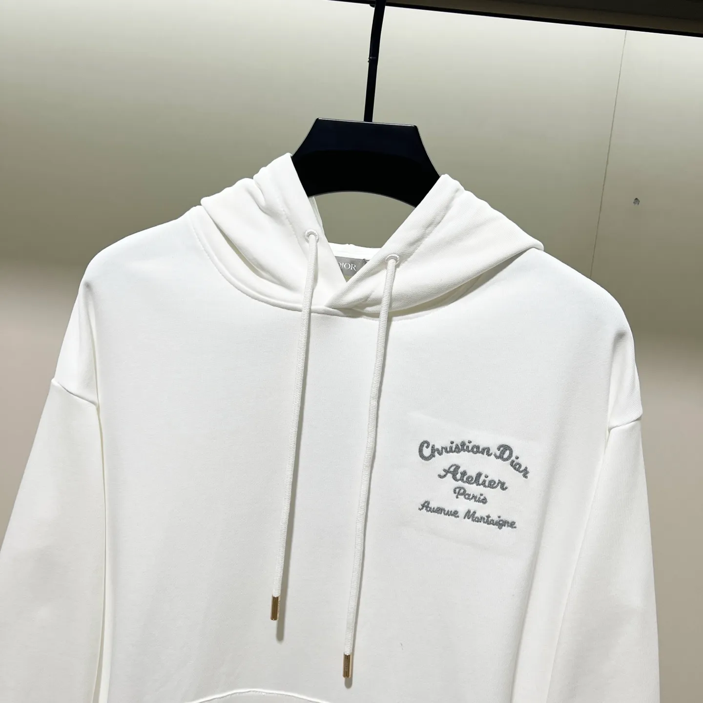 🅿️290 DIOR/Dior 420g pure cotton fabric hooded sweatshirt, front and back knot letter signature ✍️embroidery🪡LOGO logo, official synchronization, high version, high quality, fashionable personality, versatile trend, pure original quality, original fabric, tag, collar label, washed wheat, complete three standards, color: black, khaki, white, gray. Size: XS-L