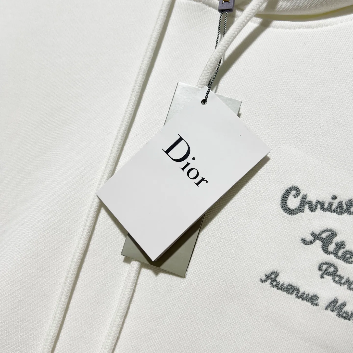 🅿️290 DIOR/Dior 420g pure cotton fabric hooded sweatshirt, front and back knot letter signature ✍️embroidery🪡LOGO logo, official synchronization, high version, high quality, fashionable personality, versatile trend, pure original quality, original fabric, tag, collar label, washed wheat, complete three standards, color: black, khaki, white, gray. Size: XS-L