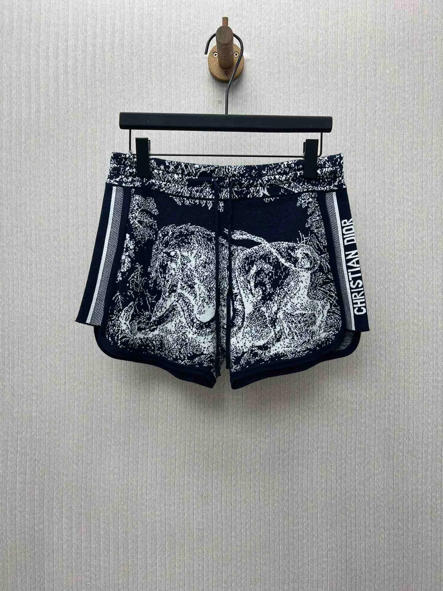 🅿️680 complete set of Dior 25ss new letter logo Rui jungle jacquard loose knitted shorts Size: S.M.L.