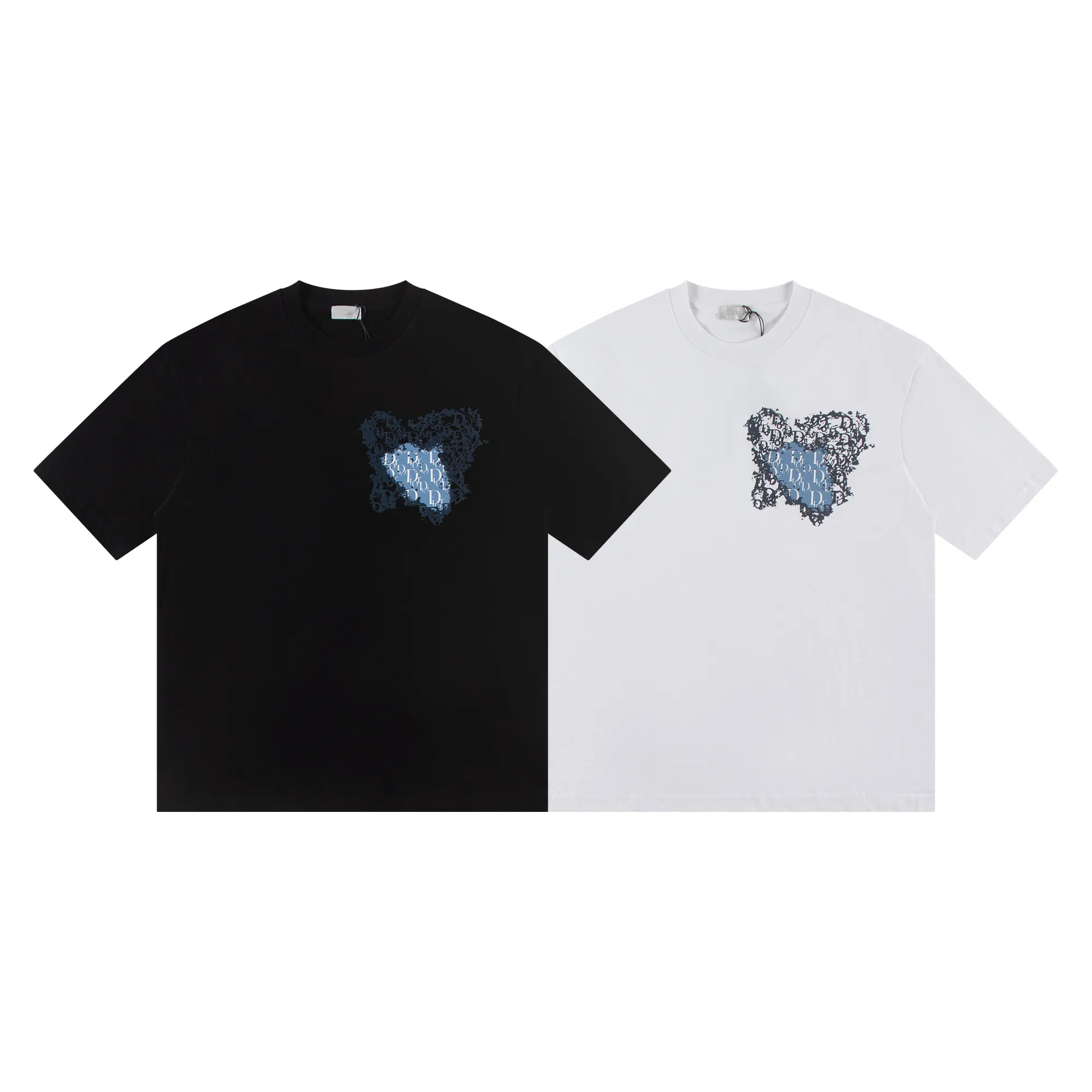 🅿️146 Dior*2025 latest short-sleeved material: high version 300g double yarn combed cotton Size: S M L XL Color: black white Style number: W2553