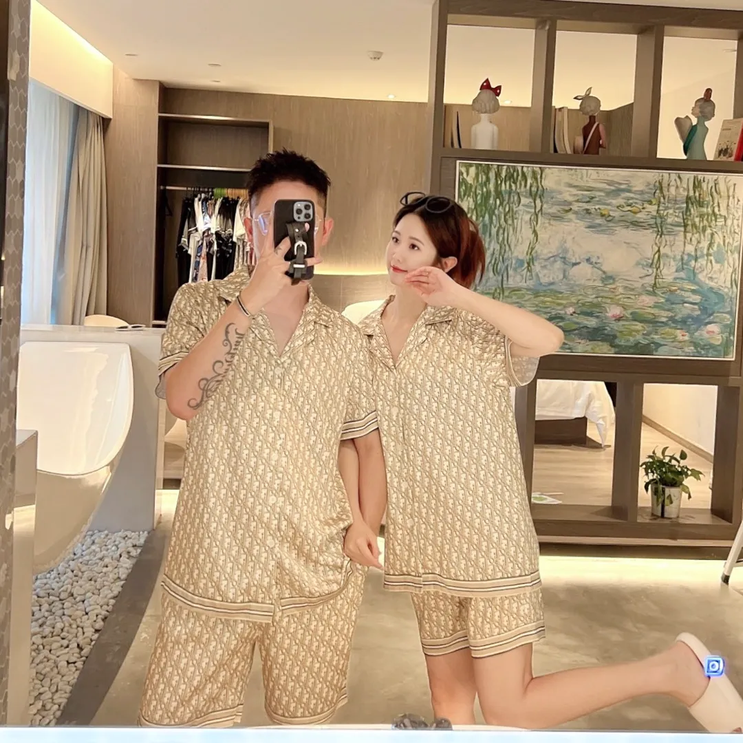 🅿️360 2024 DIOR Dior home wear, high-end Korean silk fabric, skin-friendly, soft and comfortable, couple size M～XXXL