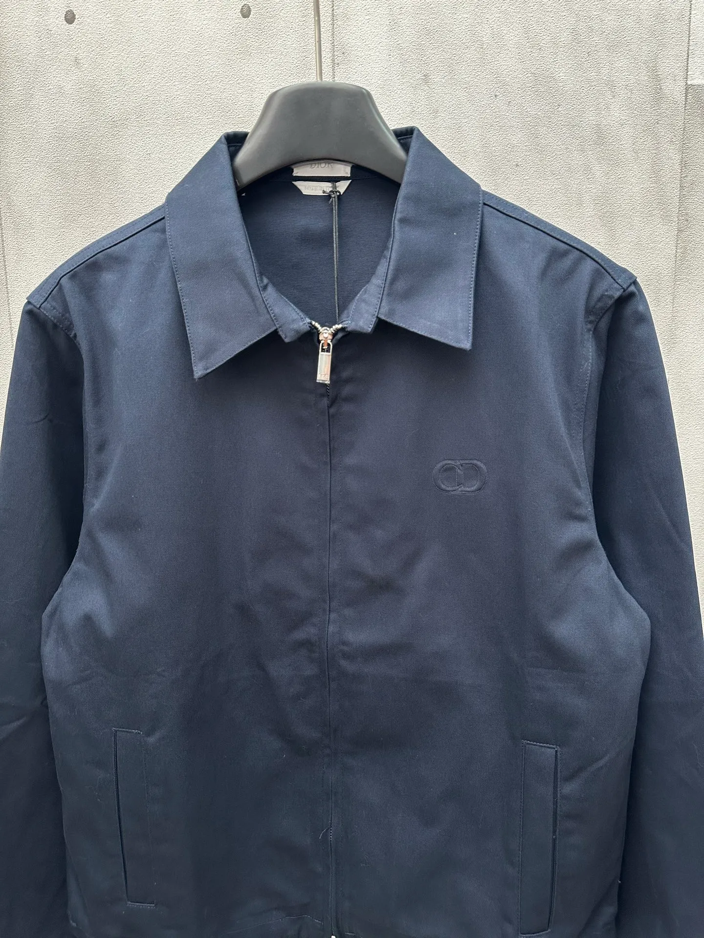 🅿️540 DIOR Dior 25ss new navy blue cotton twill jacket. Classic style shows casual style. Drawstring at the bottom. Size: S M L XL