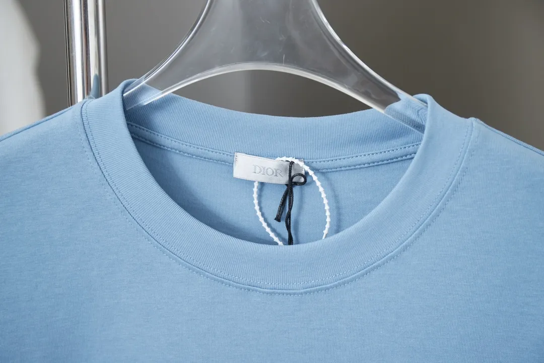 🅿️210 High quality D*OR2025 latest Dior co-branded Stone Island short-sleeved T-shirt, pure cotton double yarn fabric, using high-density thread embroidery, loose version, full set of accessories, soft and thick fabric, complete with three standards, same style for men and women S M L XL
