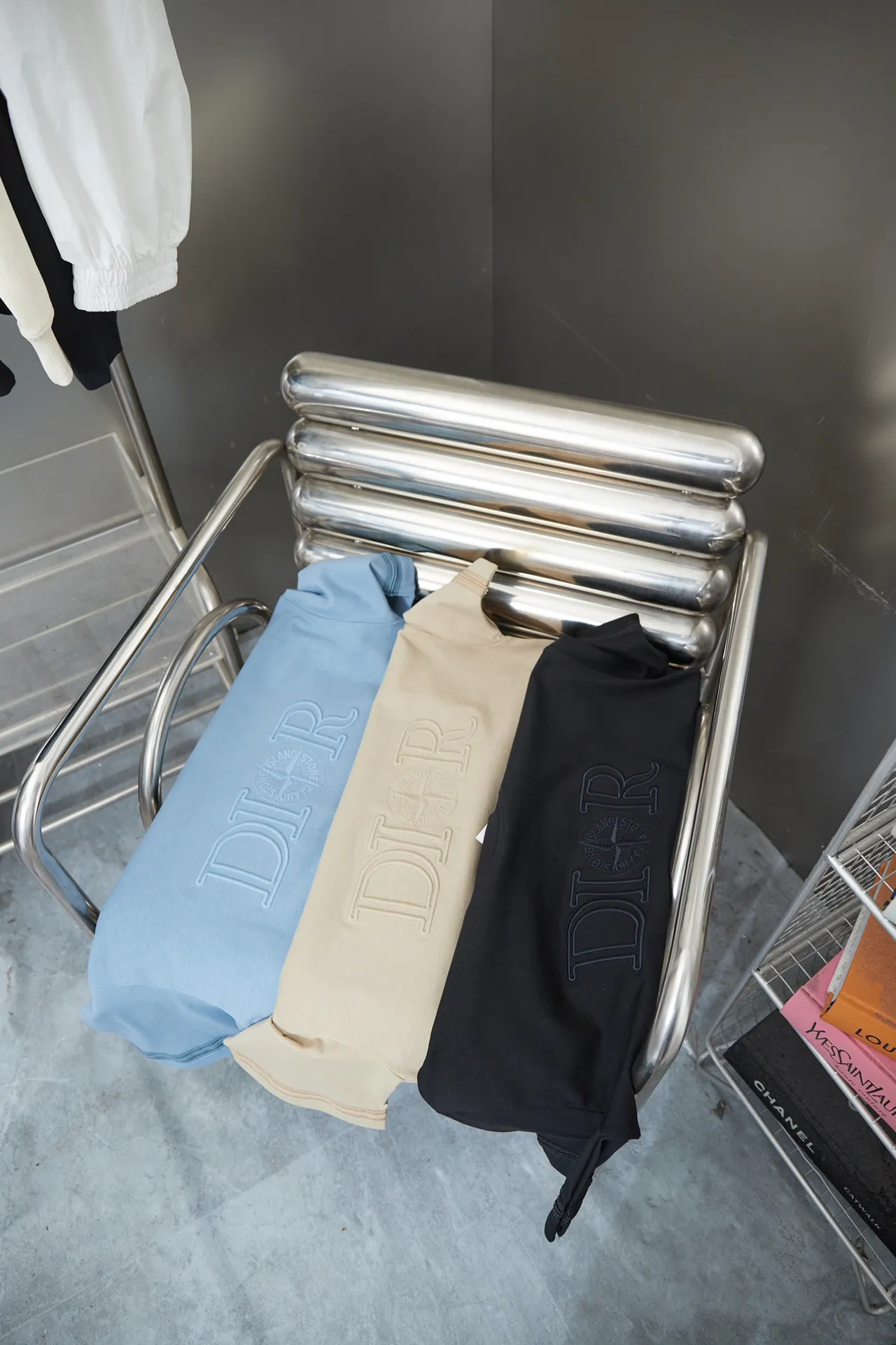 🅿️210 High quality D*OR2025 latest Dior co-branded Stone Island short-sleeved T-shirt, pure cotton double yarn fabric, using high-density thread embroidery, loose version, full set of accessories, soft and thick fabric, complete with three standards, same style for men and women S M L XL
