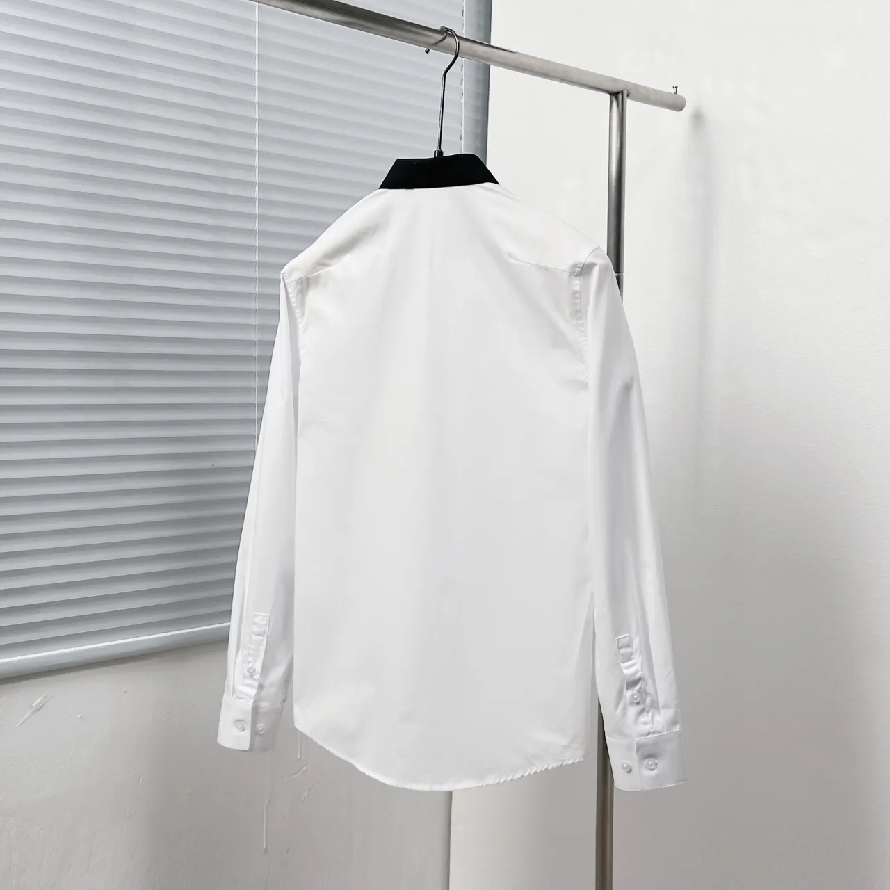 🅿️366 DIO*/Dior collar color-blocked bee embroidered shirt Size: M-3XL Color: Black White
