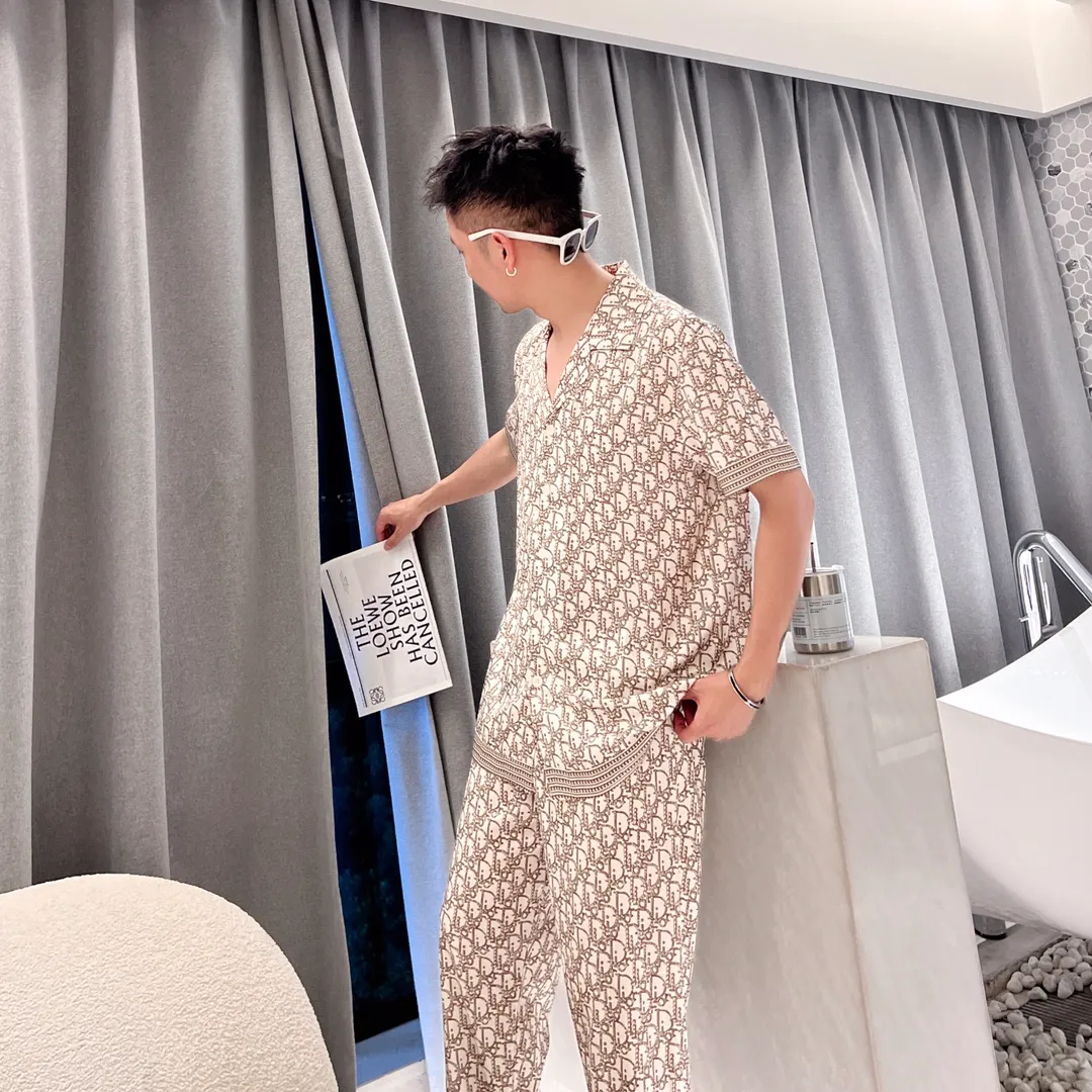 🅿️360 2024 DIOR Dior home wear, high-end Korean silk fabric, skin-friendly, soft and comfortable, couple size M～XXXL
