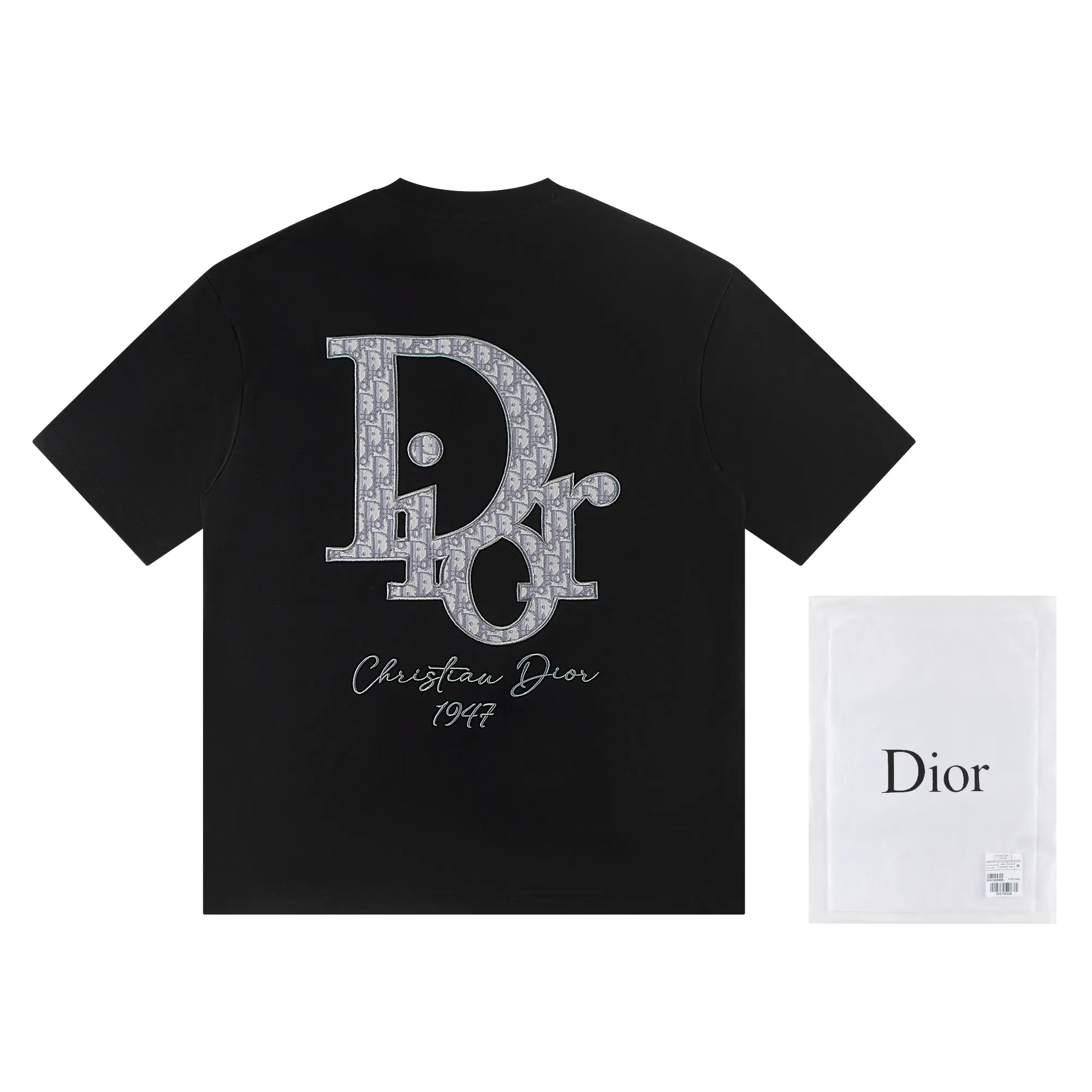 🅿️180 Dior*2026 latest short-sleeved material: high version 300g double yarn combed cotton Size: S M L XL Color: black white Style number: W2639