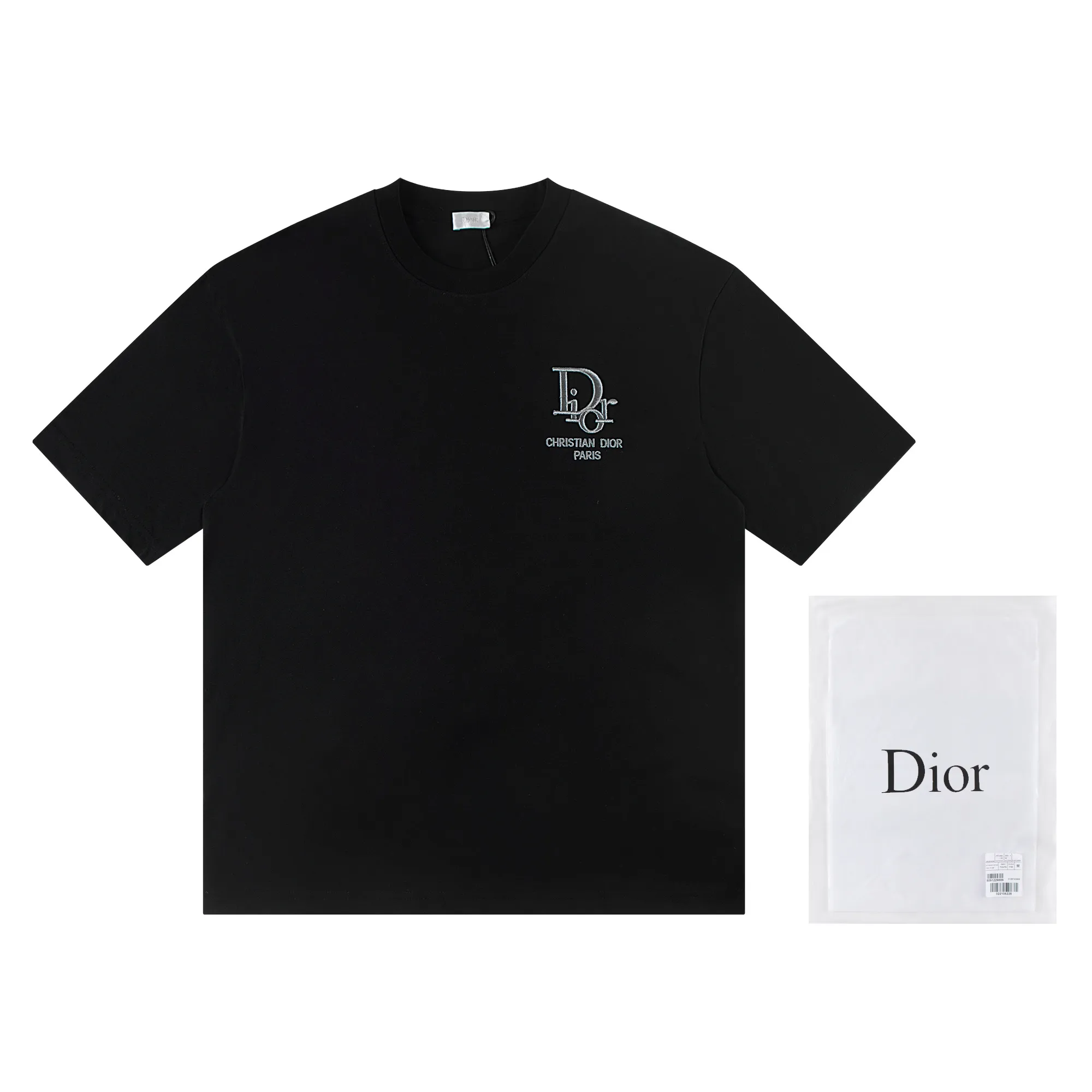 🅿️180 Dior*2026 latest short-sleeved material: high version 300g double yarn combed cotton Size: S M L XL Color: black white Style number: W2639
