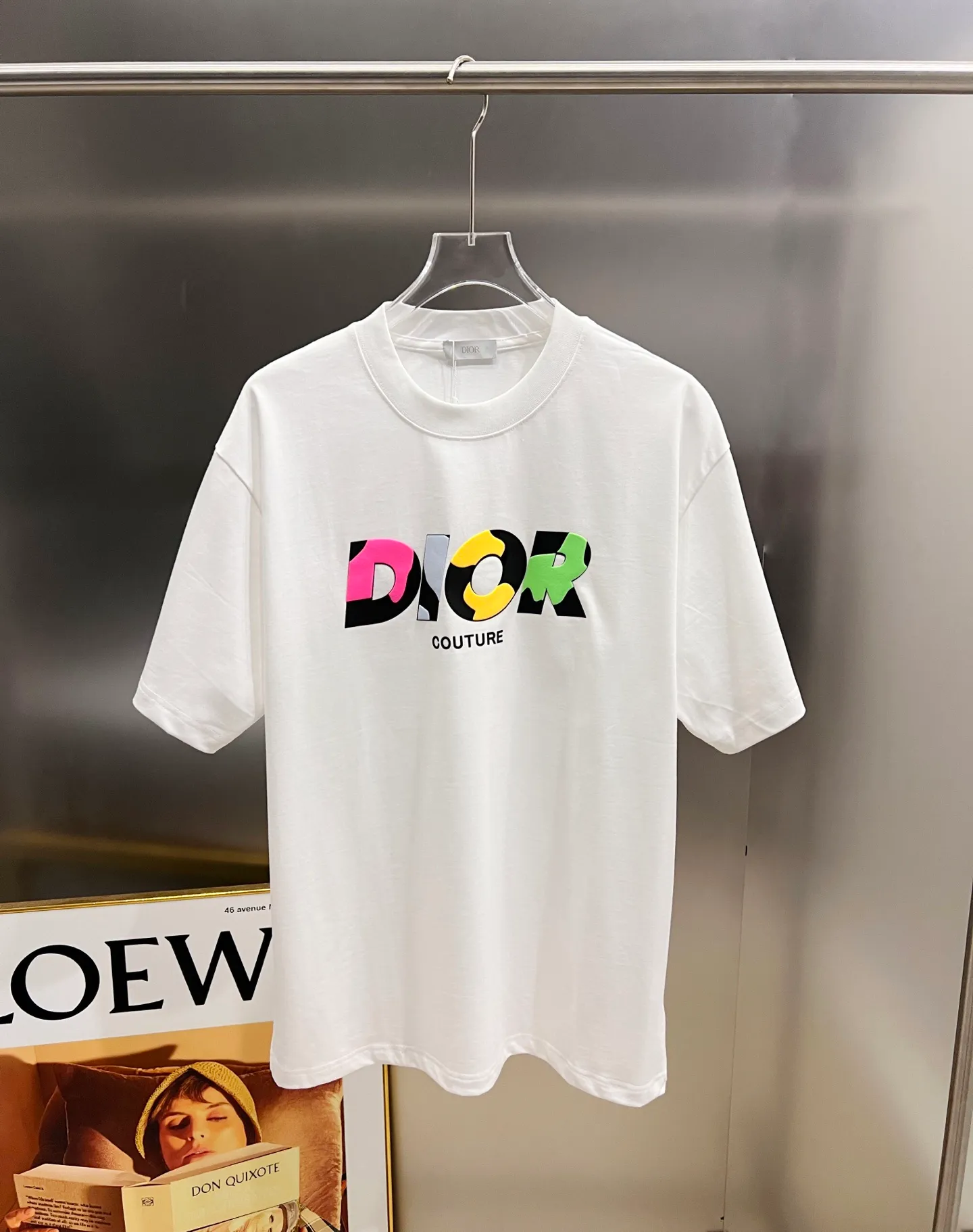🅿️190 Dio* Dior 2025 autumn and winter new style Classic letter thick plate three-dimensional silicone technology Simple and elegant Customized double yarn plain cotton fabric Short-sleeved T-shirt Same style for men and women Size S M L XL XXL Five sizes black white