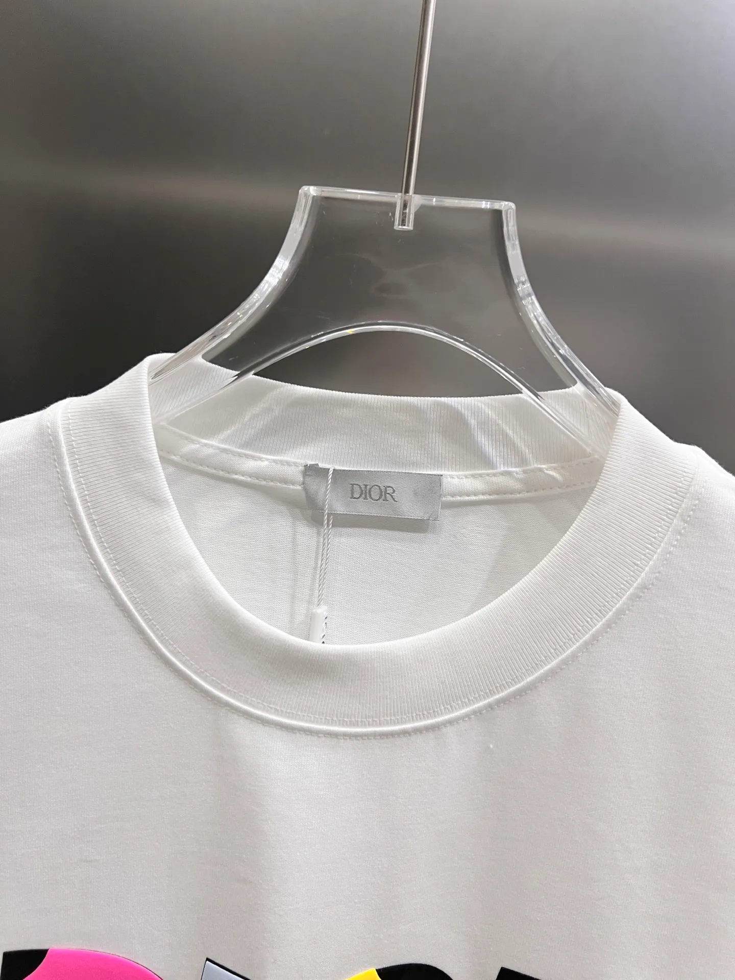 🅿️190 Dio* Dior 2025 autumn and winter new style Classic letter thick plate three-dimensional silicone technology Simple and elegant Customized double yarn plain cotton fabric Short-sleeved T-shirt Same style for men and women Size S M L XL XXL Five sizes black white