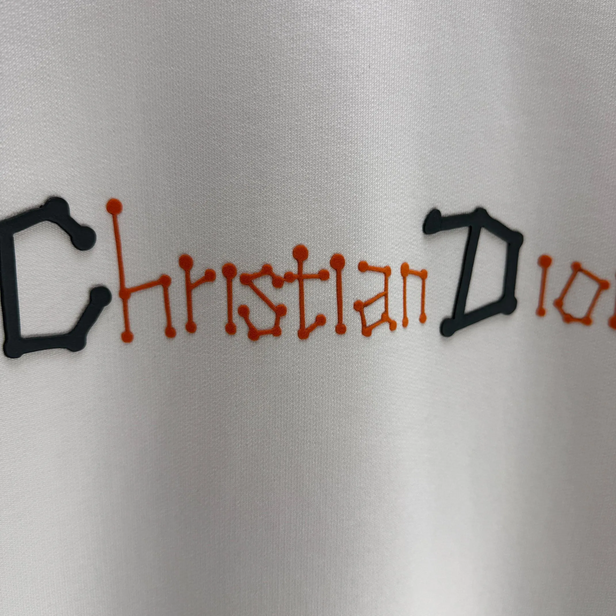 🅿️250 Dio* Dior* 2025 autumn and winter new round neck sweatshirt 400 grams terry cotton letter logo flocking ➕skin-feeling cotton Color: Black White Blue Gray Size: S M L XL XXL