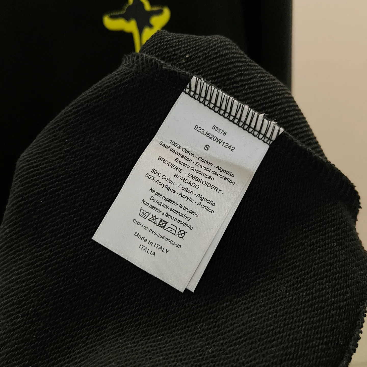 🅿️250 DIOR/Dior 420g pure cotton round neck sweatshirt, chest hand and sleeve embroidery🪡letter LOGO micro-labeling technology, official synchronization, high version, high quality, fashionable personality, versatile trend, pure original quality, original fabric, hang tag, collar label, washed wheat, complete three standards, color: black, white. Size: XS-L