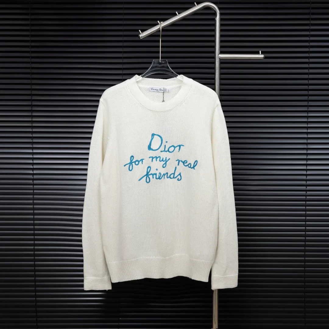🅿️330 Style: DIOR hand-painted graffiti knitted long-sleeved sweater Size: S-XXL Fabric: Wool blend Accessories: Full set of customized original accessories No gender distinction, same style for men and women