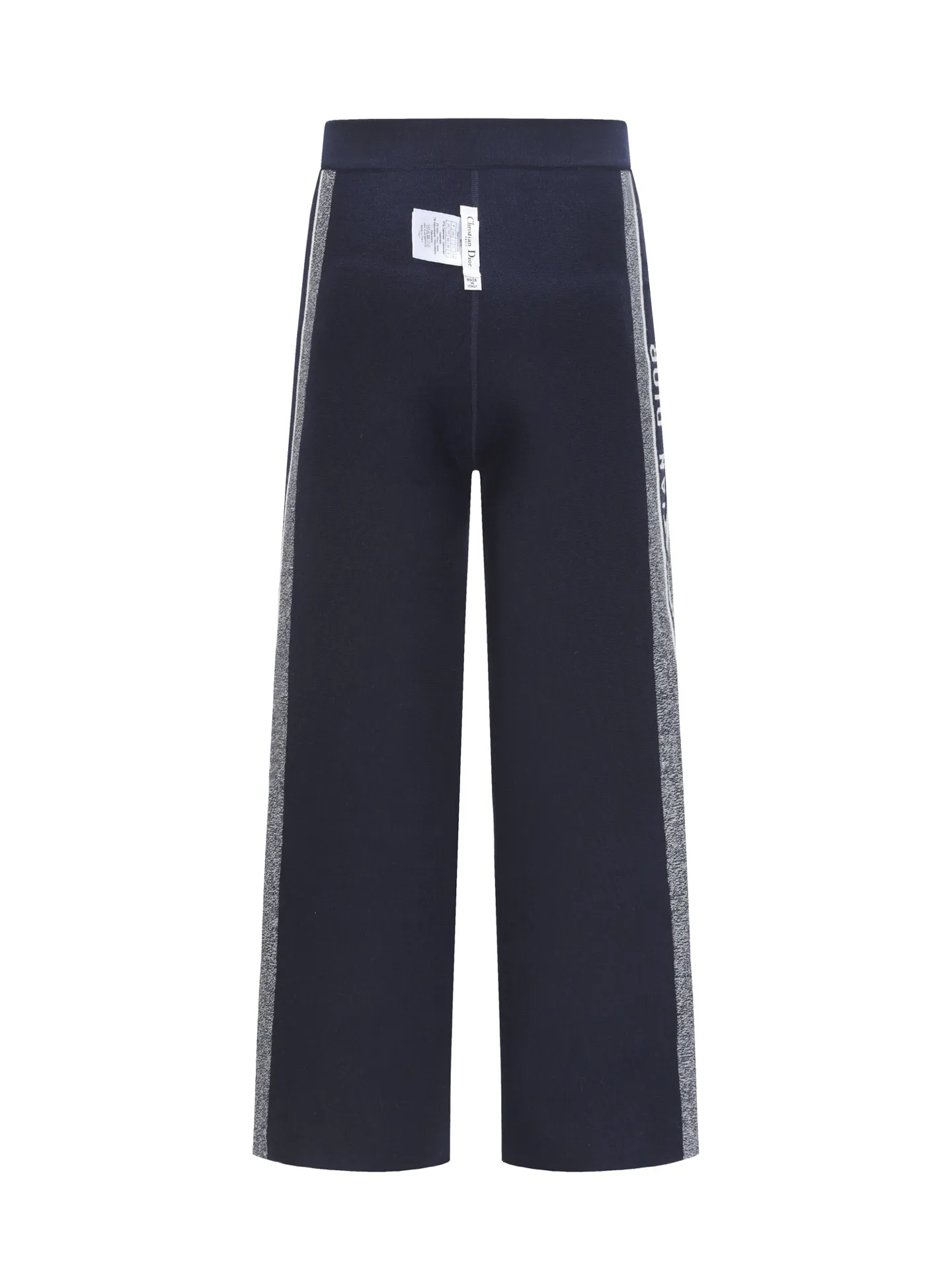 🅿️490 [High Quality] CD 25FW presbyopic reversible cashmere trousers (navy blue) The fabric is made of imported cashmere yarn double-sided jacquard fabric and can be worn on both sides. The fabric uses monogram jacquard double weaving technology to present the brand's iconic presbyopia pattern, which combines luxurious texture with practical functions. Swiss machine embroidery stitching technology ensures every detail is exquisite and perfect, and the stitches are even and delicate. The classic straight-leg design subtly modifies the leg lines, making the upper body slim and elegant. Double-sided jacquard technology keeps both sides of the fabric flat and crisp, making it comfortable and layered. Selected high-quality cashmere yarn brings a soft and skin-friendly touch experience while having good warmth retention and breathability. The overall craftsmanship is exquisite, and high-end quality is reflected from fabric weaving to finished product sewing. It is an exquisite item that is both fashionable and practical. Size:S/M/L