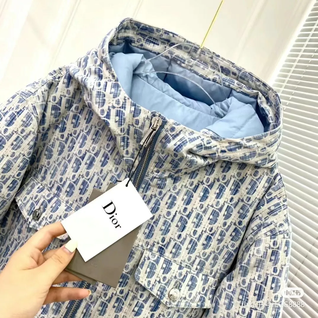 🅿️1080 Dior Dior 23 styles of presbyopic logo hooded down jacket, same style for couples S- XXL