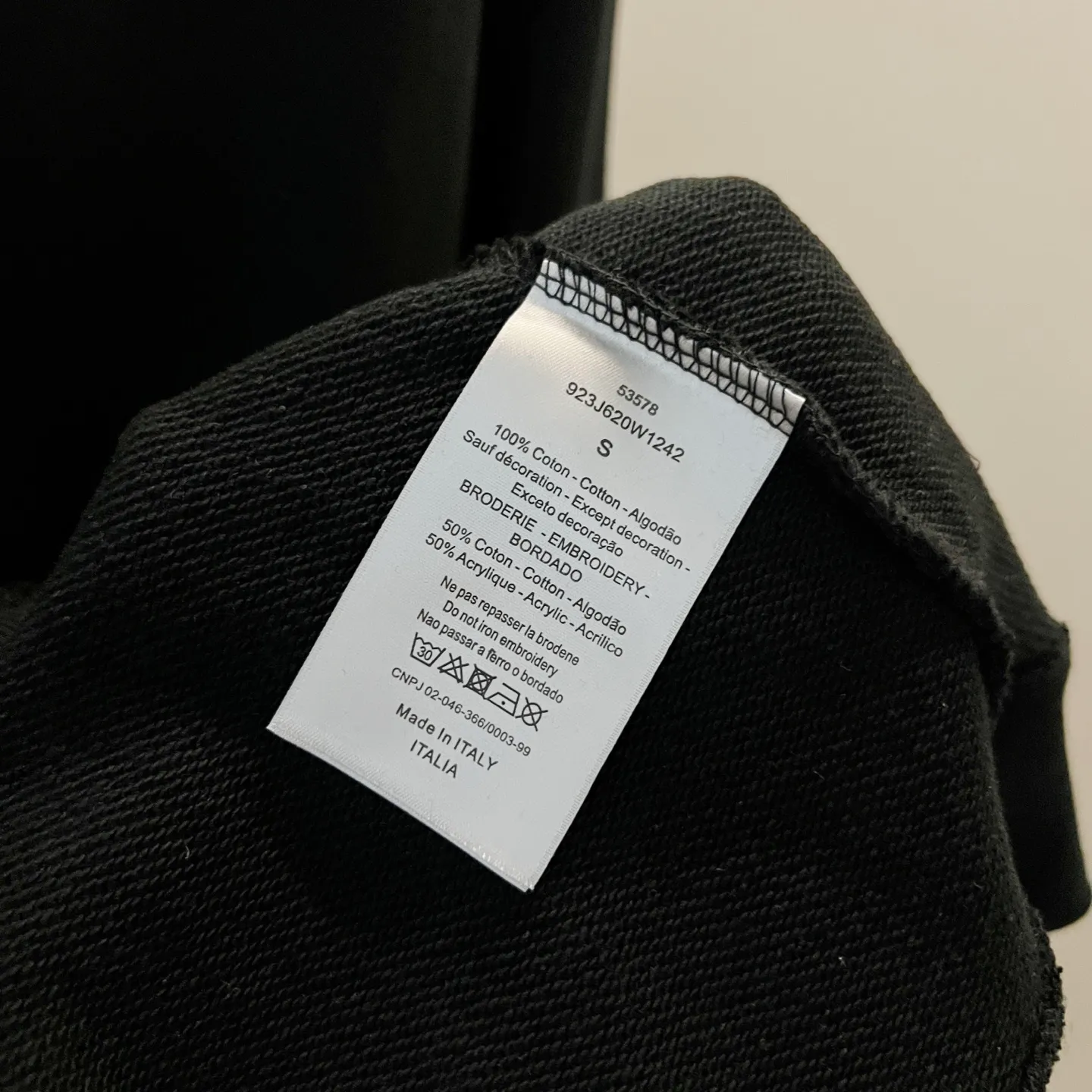 🅿️250 DIOR/Dior 420g pure cotton round neck sweatshirt, simple neon color embroidery🪡letter LOGO micro-labeling technology, official synchronization, high version, high quality, fashionable personality, versatile trend, pure original quality, original fabric, tag, collar label, washed wheat, complete three labels, color: black, white. Size: XS-L