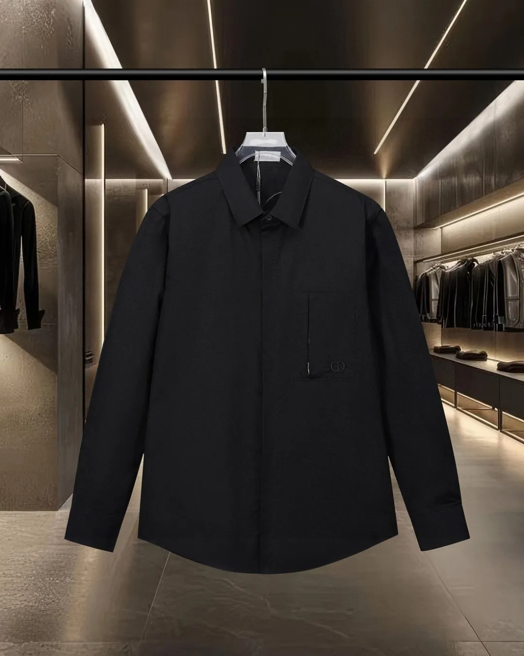 🅿️296 DIOR Dior 🔥The hot style is coming. Chest zipper pocket CD letter Logo embroidered long-sleeved shirt. 2025ss official website new long-sleeved shirt, exquisite embroidered logo. High-end version, customized fabrics at the counter. Highly breathable and comfortable, exquisitely crafted, with impeccable detail processing, ✅customized logo engraved buttons, complete with three labels. Brand element design concept reflects high quality. It feels delicate and soft! It presents a casual cut and the upper body shape is great! 🐍Size: M-XXL