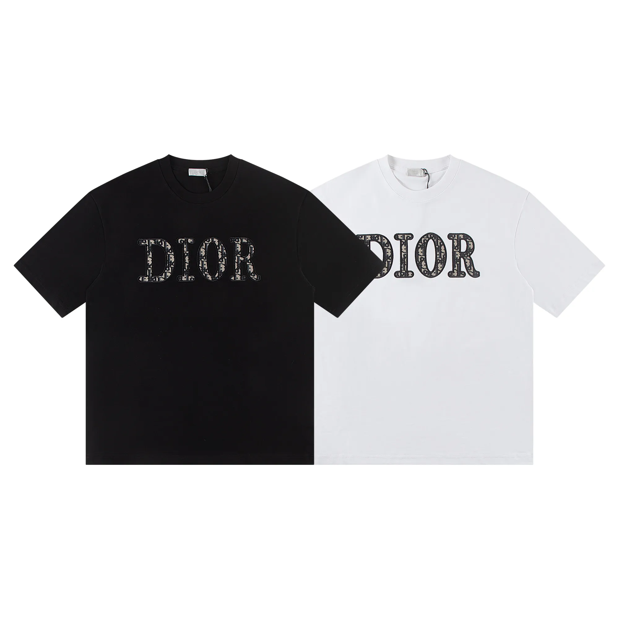 🅿️160 Dior*2026 latest short-sleeved material: high version 300g double yarn combed cotton Size: S M L XL Color: black white Style number: W2604