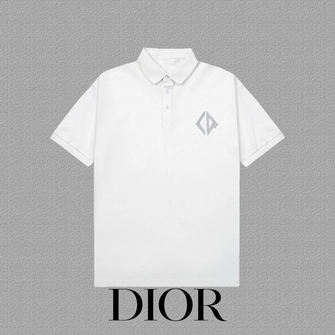 🅿️220 [Dior] 2025FW short-sleeved lapel polo shirt Color: Black White Size: S-XXL