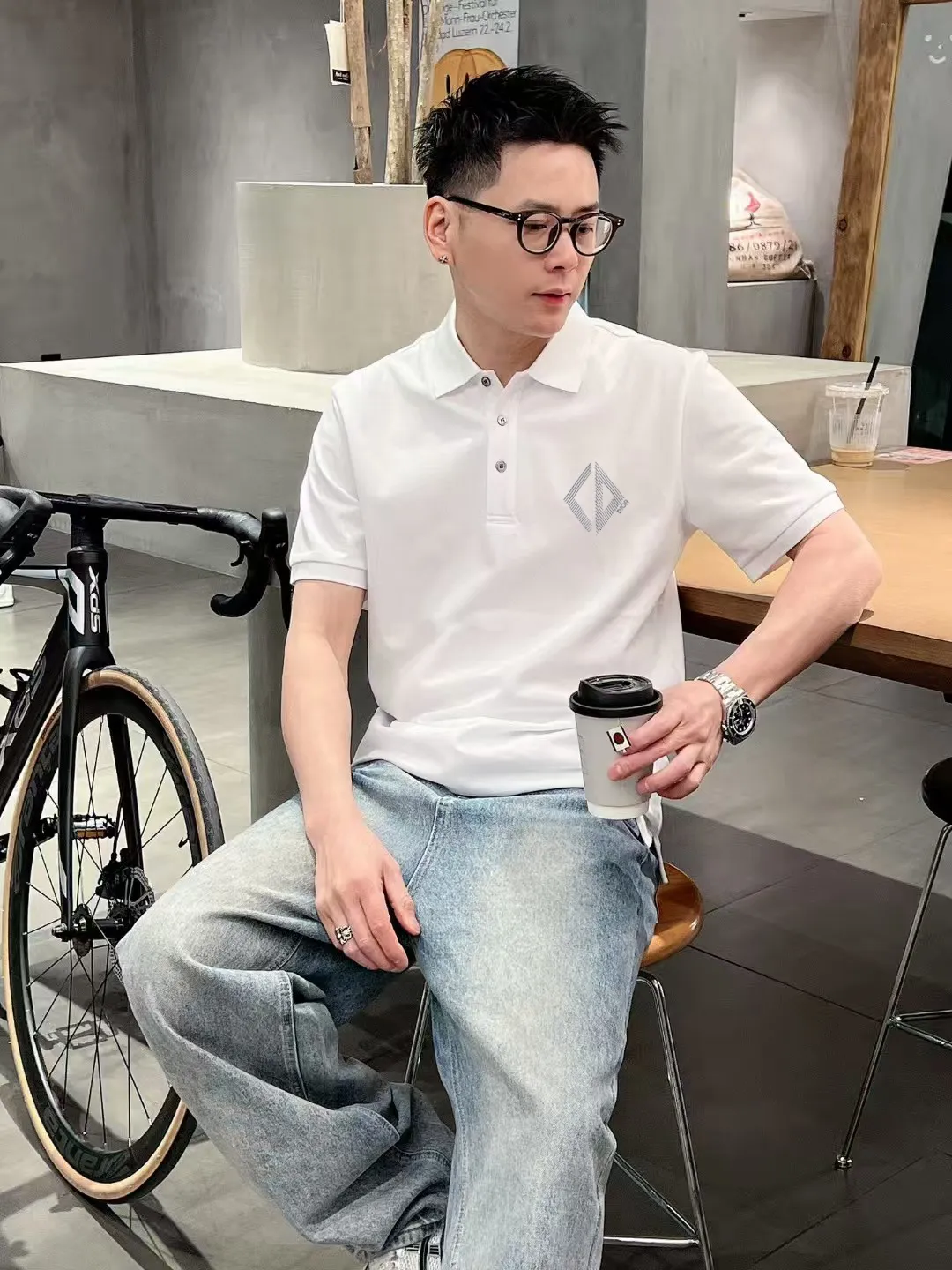 🅿️220 [Dior] 2025FW short-sleeved lapel polo shirt Color: Black White Size: S-XXL