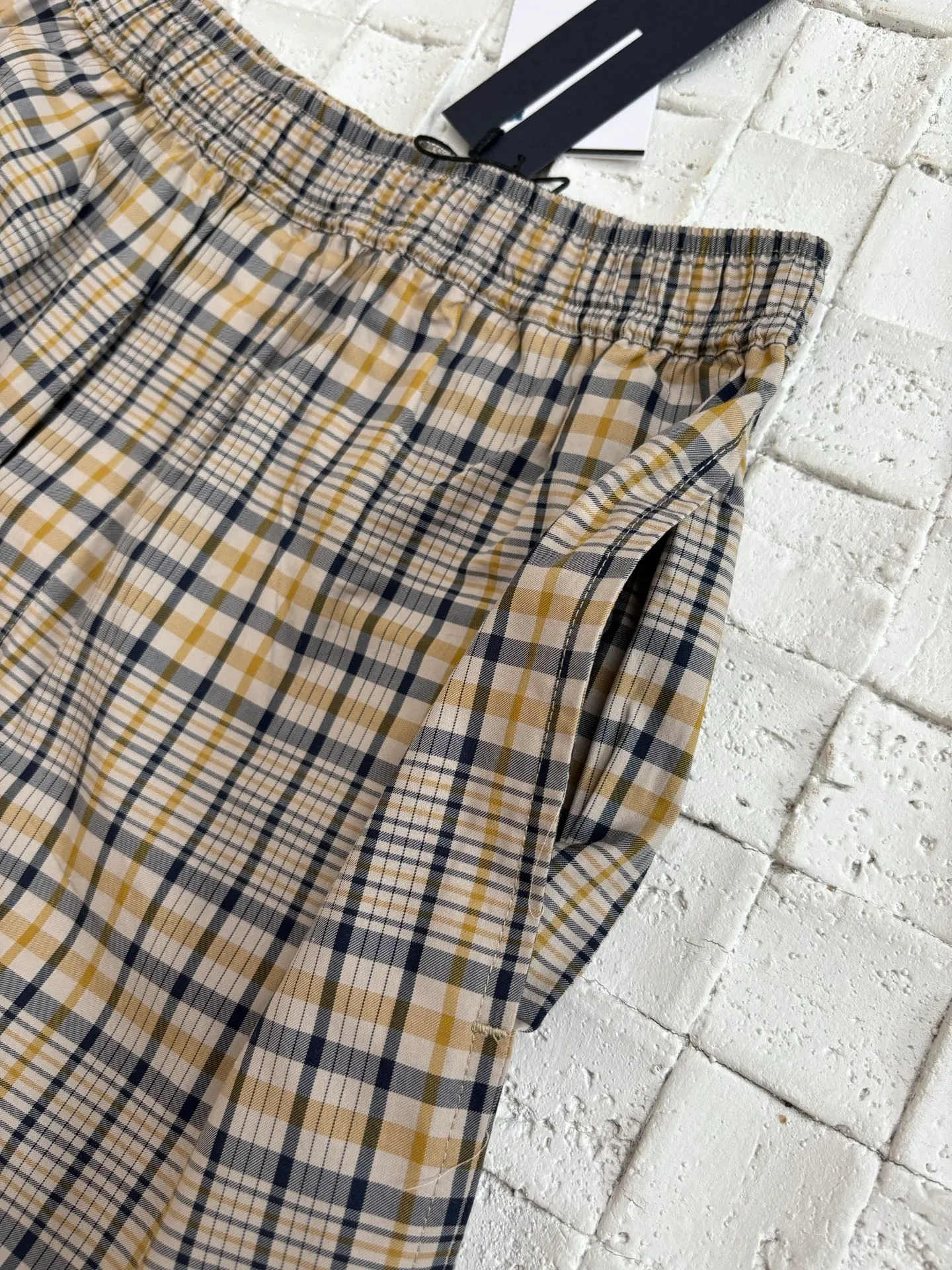 🅿️350 Dio*/Dior 25Ss new diamond pattern letter embroidered plaid five-quarter pants Size: S/M/L/XL