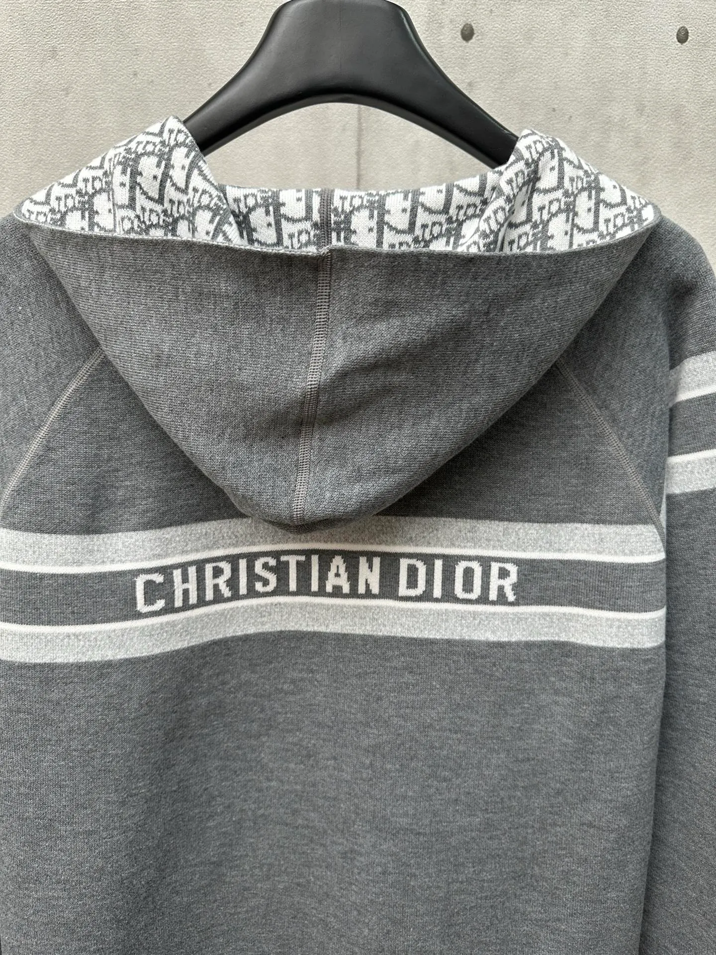 🅿️540 Dior 25ss new autumn and winter all-print hooded cardigan, classic letter logo jacquard embellishment, classic letter logo old flower jacquard decoration yb open mold letter CD zipper decoration Size: S M L XL