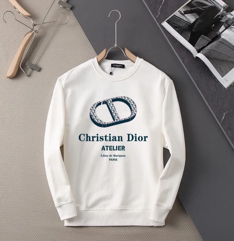 🅿️220 brand [DIOR Dior] (good news for fat people) 2025ss autumn latest long-sleeved round-neck sweatshirt, on sale simultaneously on the official website. Refreshing and breathable. Made of top Tencel Roman. Comfortable and soft. 3D three-dimensional clarity. Super fashion sense. Great for gifting and keeping for yourself. Size: M-5XL (can wear up to 220 pounds)