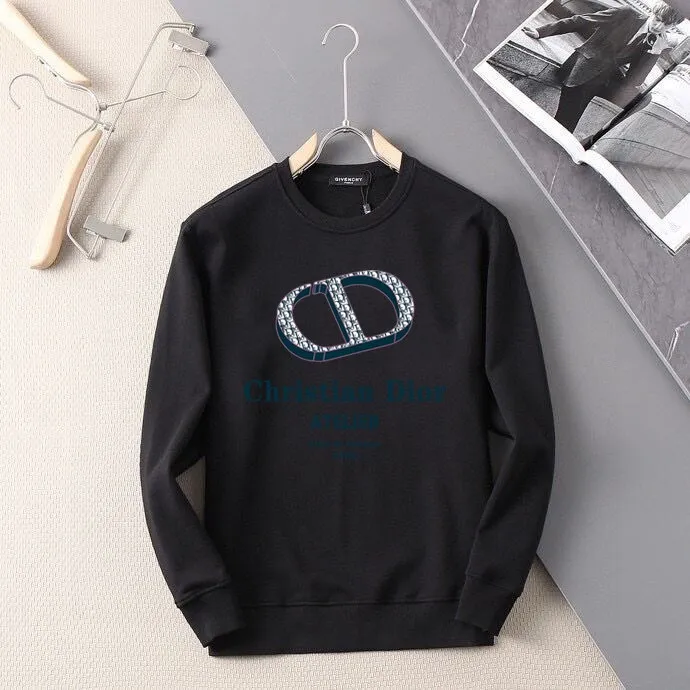 🅿️220 brand [DIOR Dior] (good news for fat people) 2025ss autumn latest long-sleeved round-neck sweatshirt, on sale simultaneously on the official website. Refreshing and breathable. Made of top Tencel Roman. Comfortable and soft. 3D three-dimensional clarity. Super fashion sense. Great for gifting and keeping for yourself. Size: M-5XL (can wear up to 220 pounds)