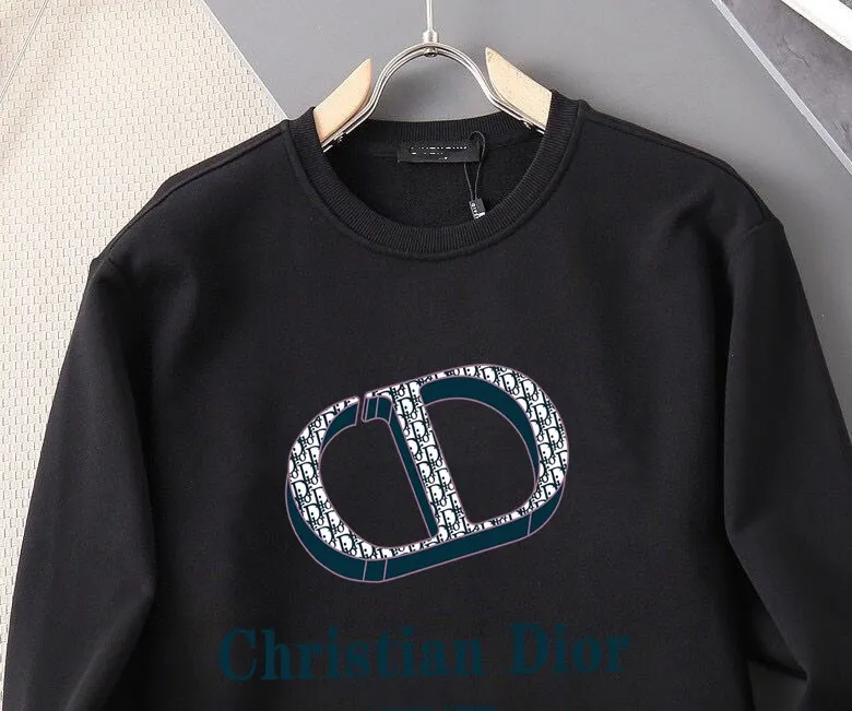 🅿️220 brand [DIOR Dior] (good news for fat people) 2025ss autumn latest long-sleeved round-neck sweatshirt, on sale simultaneously on the official website. Refreshing and breathable. Made of top Tencel Roman. Comfortable and soft. 3D three-dimensional clarity. Super fashion sense. Great for gifting and keeping for yourself. Size: M-5XL (can wear up to 220 pounds)