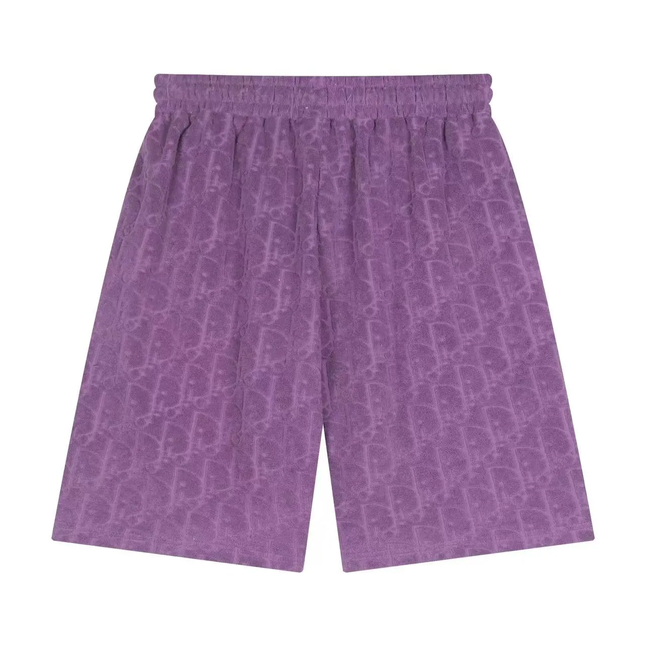 🅿️170 ❥B806# High quality Dior 2025Fall spring and summer new series Presbyopia jacquard terry shorts Custom-woven and dyed pure cotton 100% gram weight 300G fabric Positioned tailoring heavy-duty material size: S M L XL Color: purple
