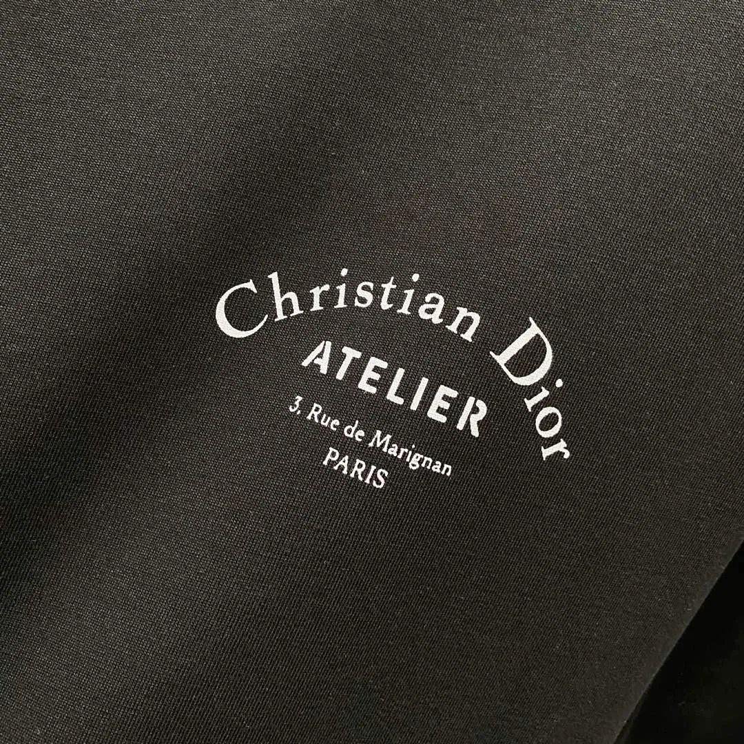 🅿️180 DIOR 260g round neck short-sleeved T-shirt with brand letter printed LOGO on the front and back, official synchronization, high version, high quality, fashionable personality, versatile trend, pure original quality, original fabric, tag, collar label, washed wheat, complete three labels, color: black, apricot, red. Size: XS-L